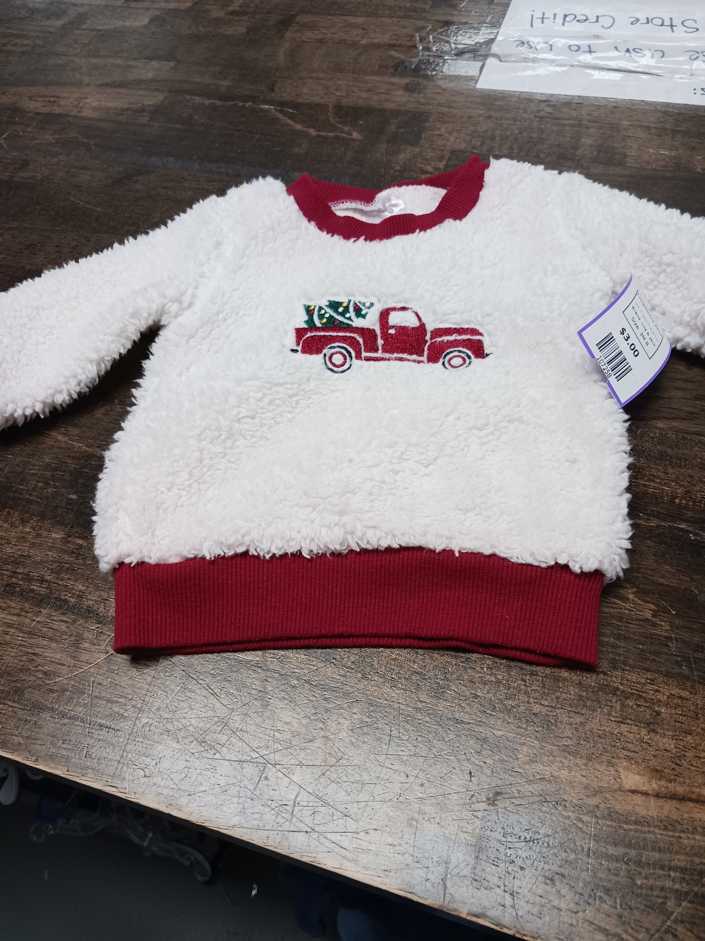 White/Red Christmas Truck Lila & Jack Longsleeve Shirt, 3M B