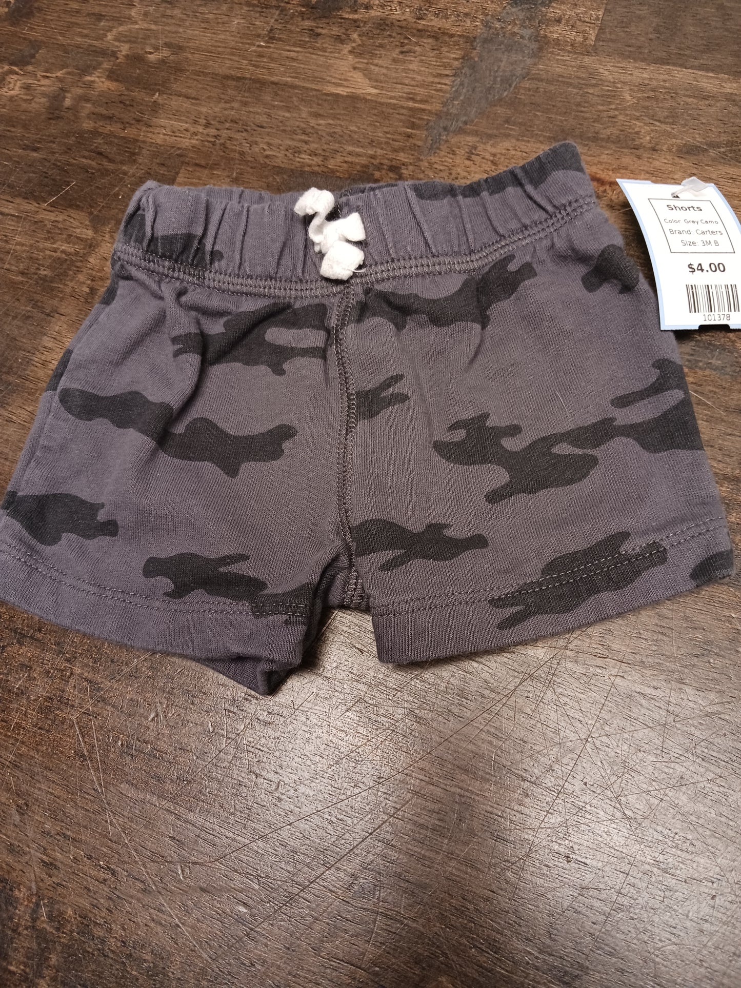 Grey Camo Carters Shorts, 3M B