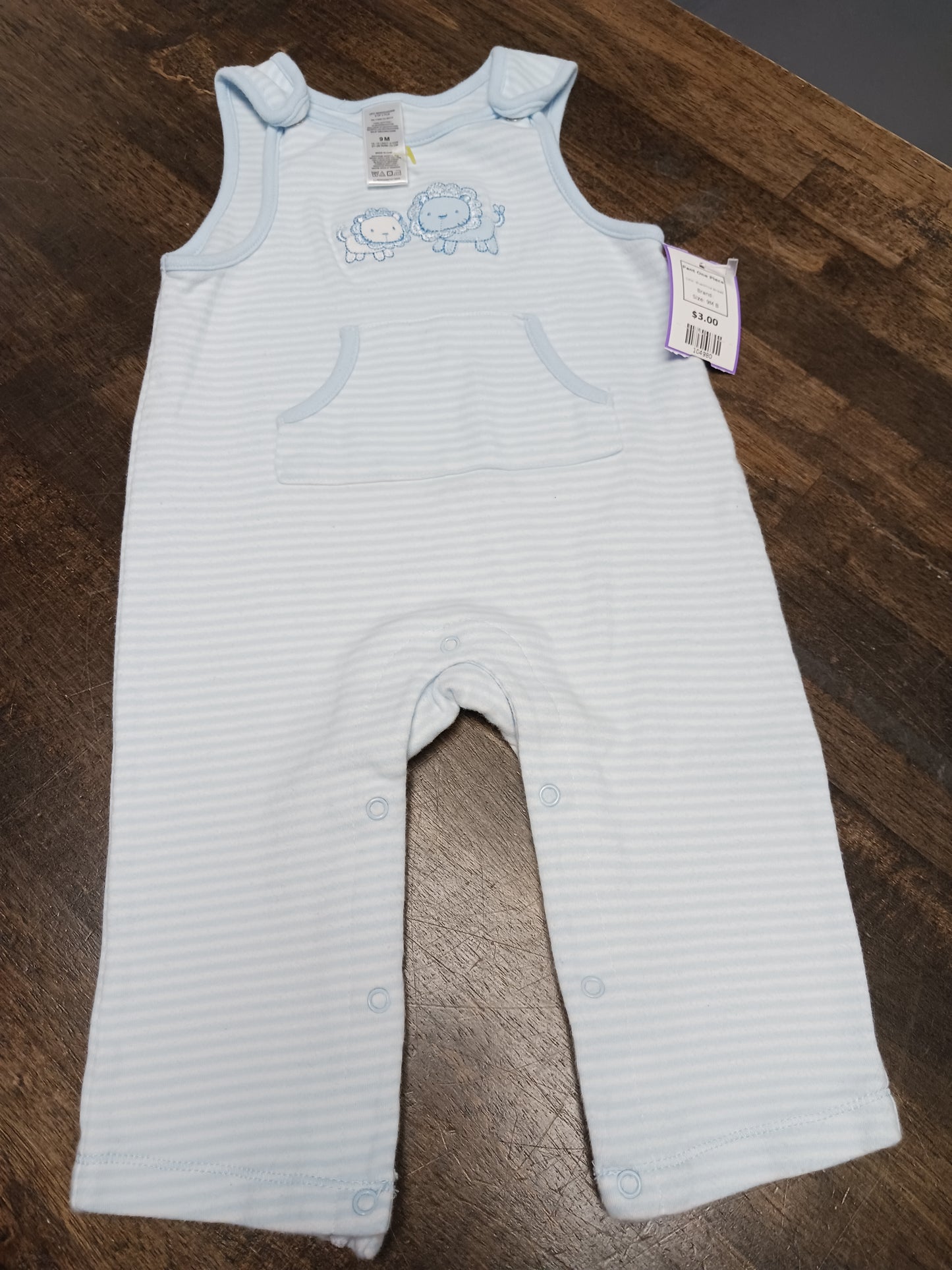 Blue/White Striped Pant One Piece, 9M B