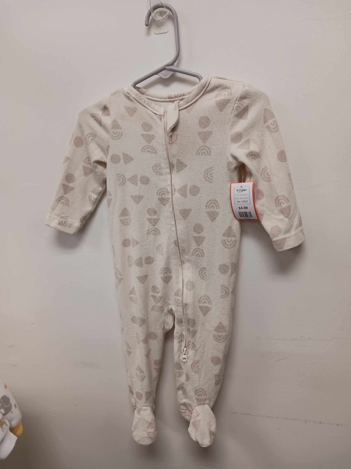 Cream/Rainbow Peyton & Scout Sleeper, 3-6M B
