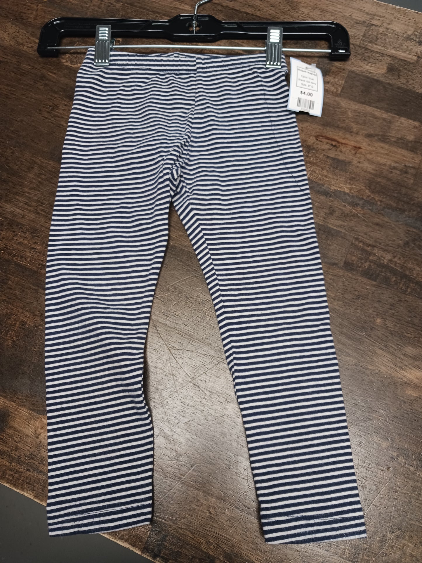 blue Old Navy Striped Leggings, 3T G