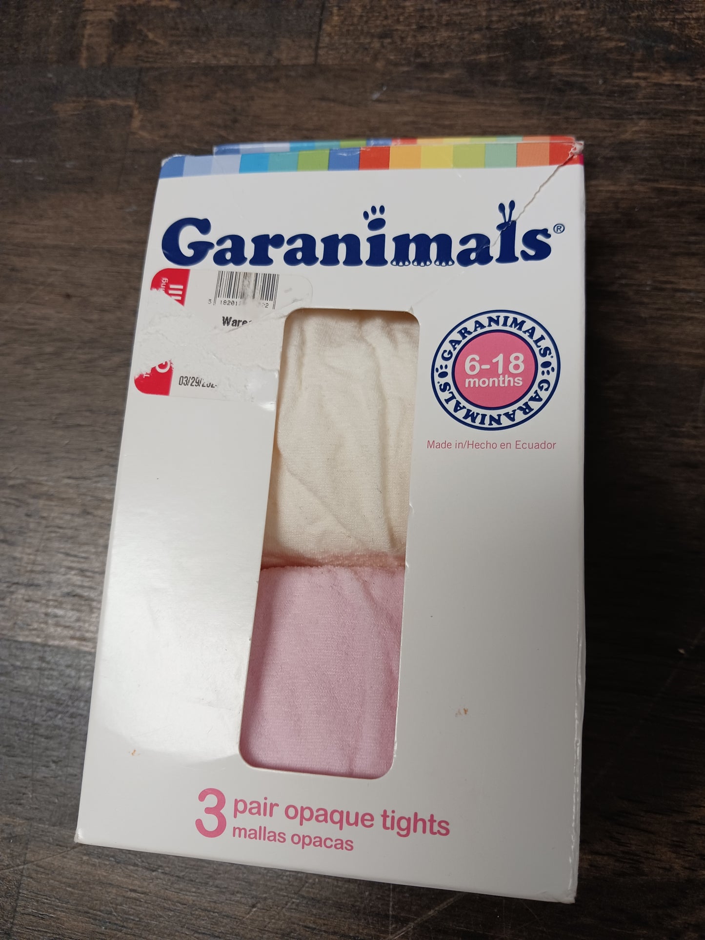 White/Pink Garanimals Tights(2Pk), 6M G