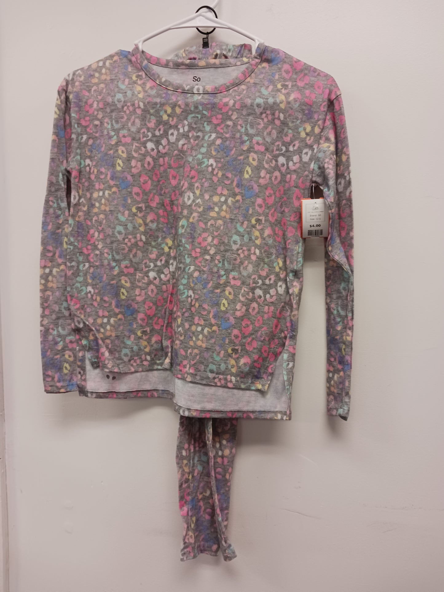 Grey/Colorful Cheetah SO Pjs, 12 G