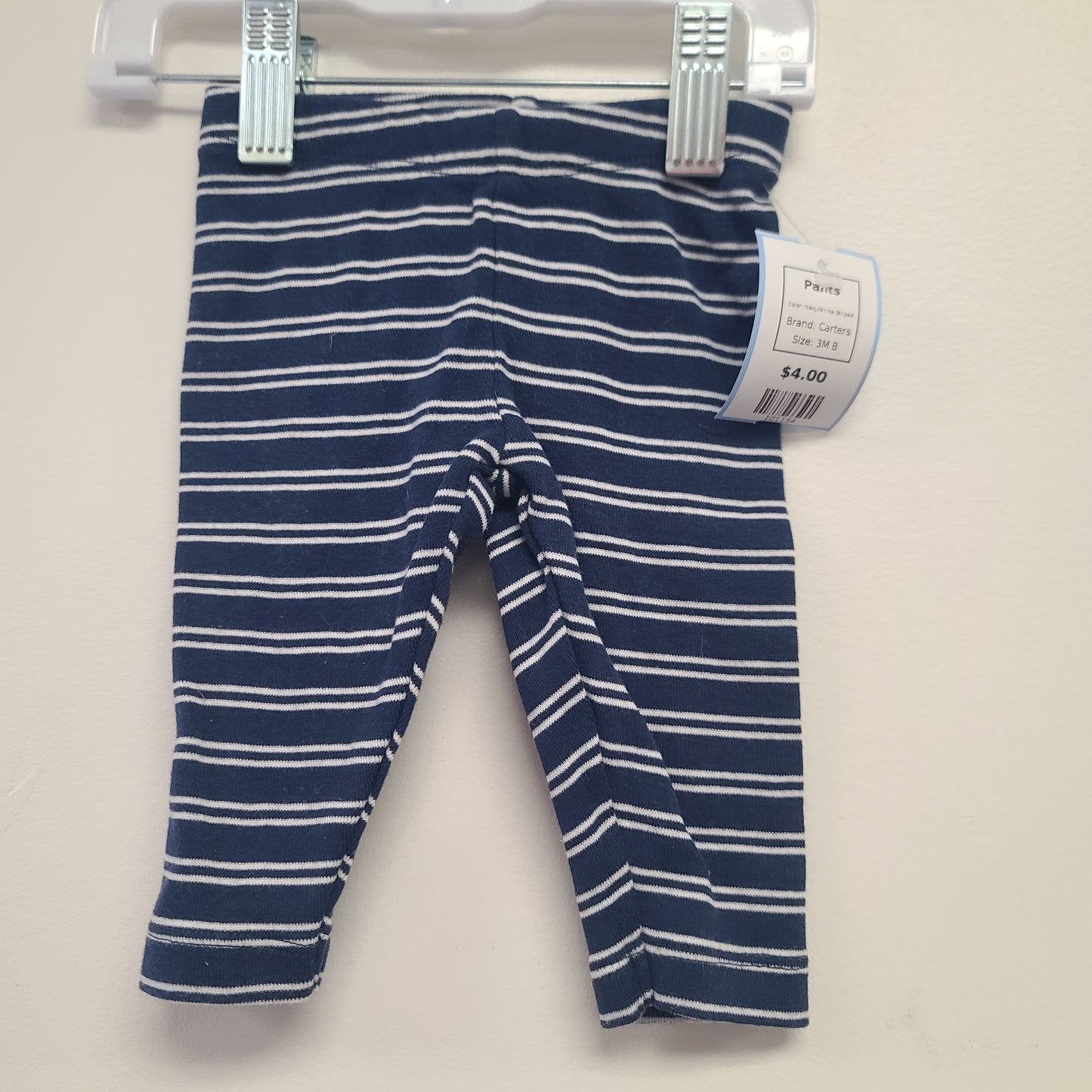 Navy/White Striped Carters Pants, 3M B