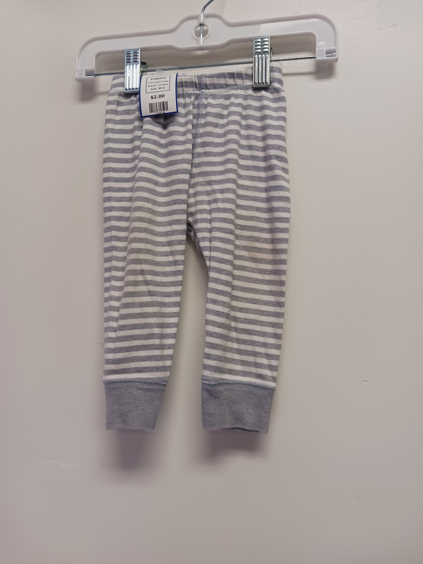 grey striped Lamaze Joggers, 9M B