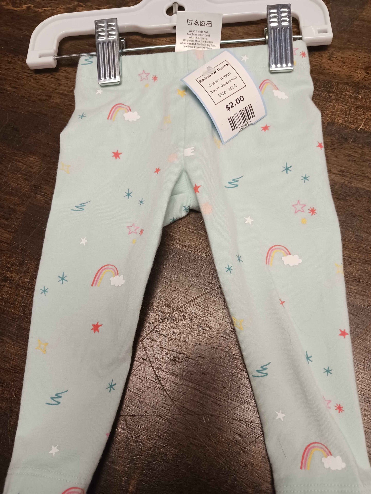 green Garanimals Rainbow Pants, 3M G