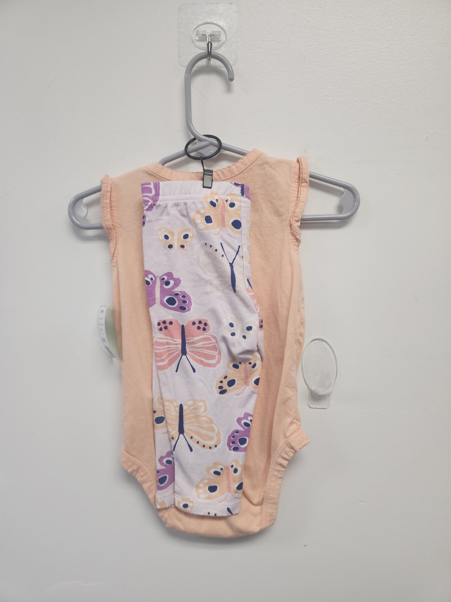 White/Pink/Purple Butterfly Carters Outfit, 9M G