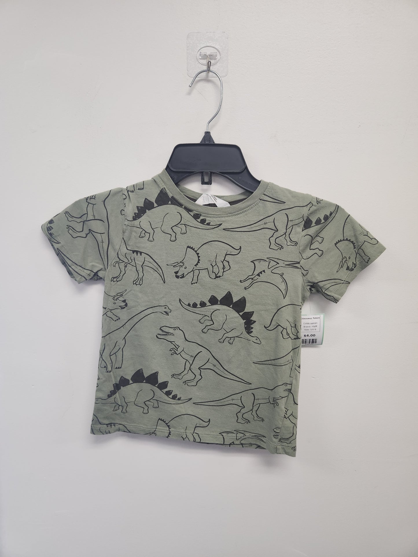 Green H&M Dinosaur Tshirt, 5/6 B