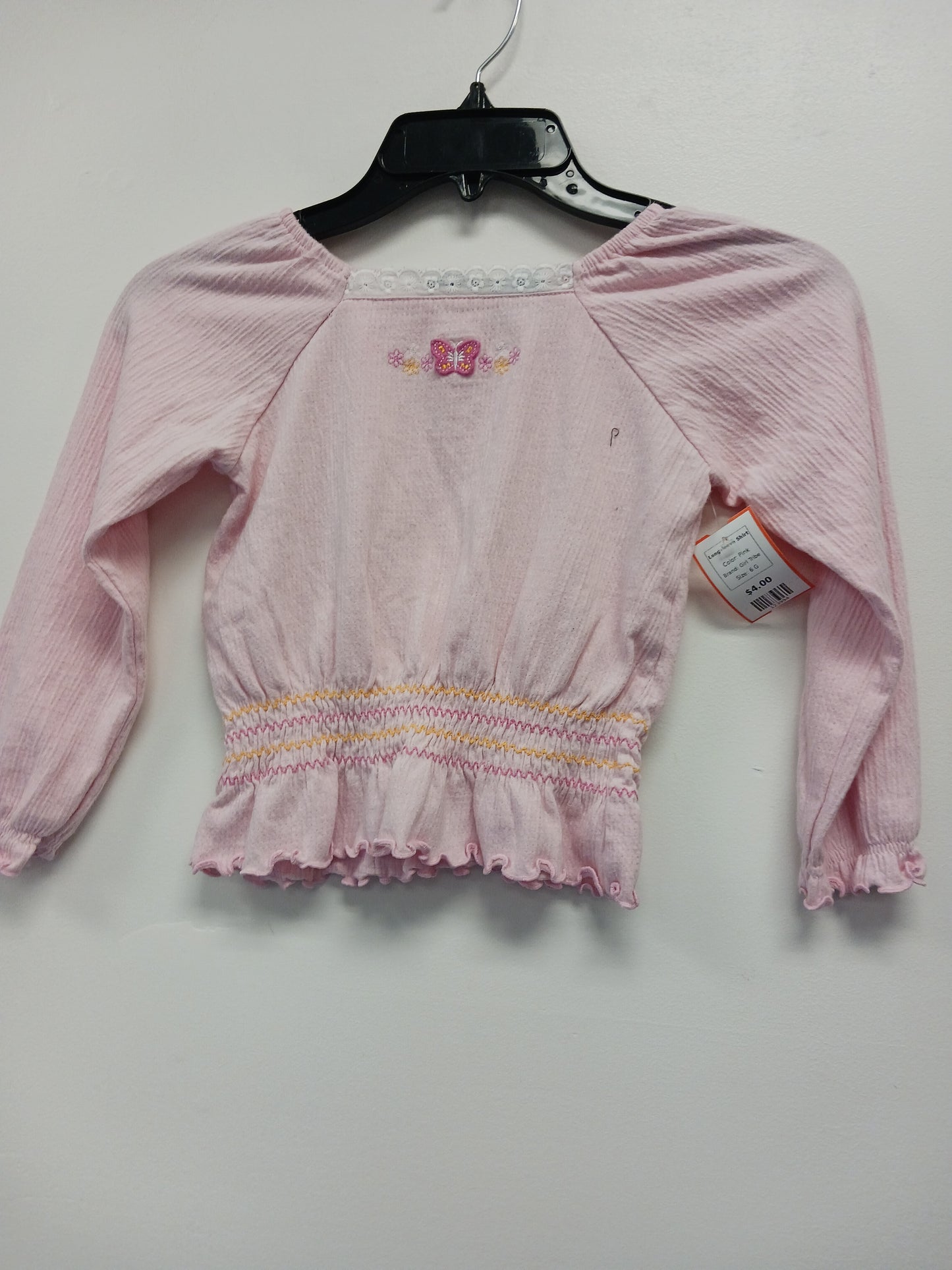 Pink Girl Tribe Longsleeve Shirt, 6 G