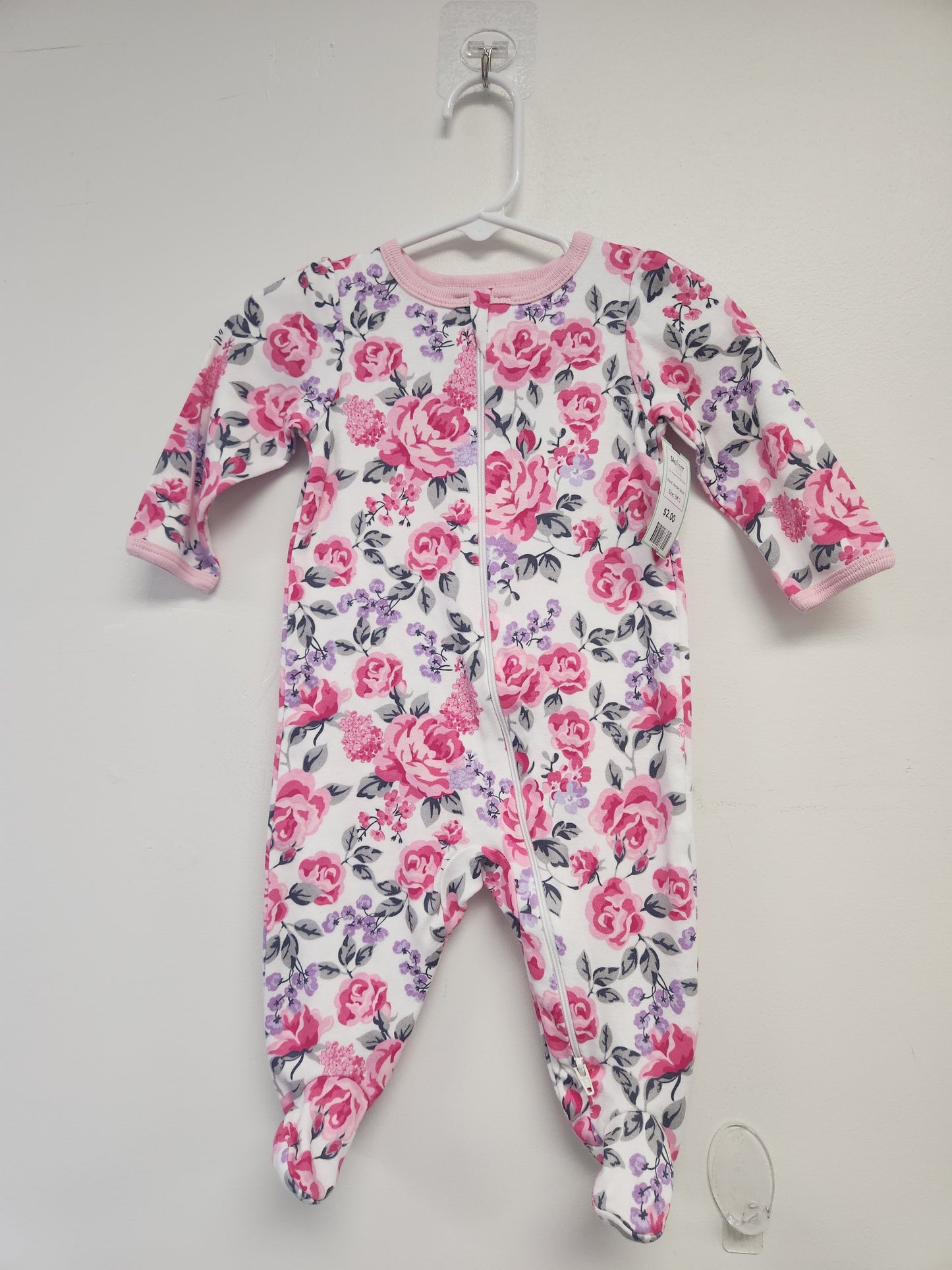 White/Pink/Purple Flowers Wonder Nation Sleeper, 3M G