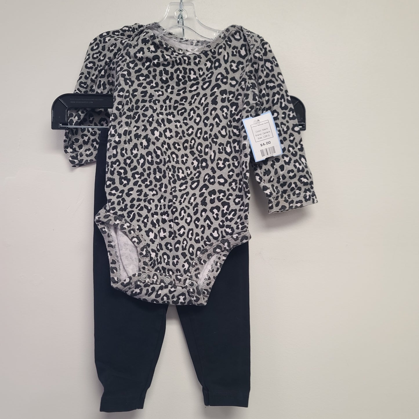 black Carters 2 Piece Cheetah Outfit, 12M G