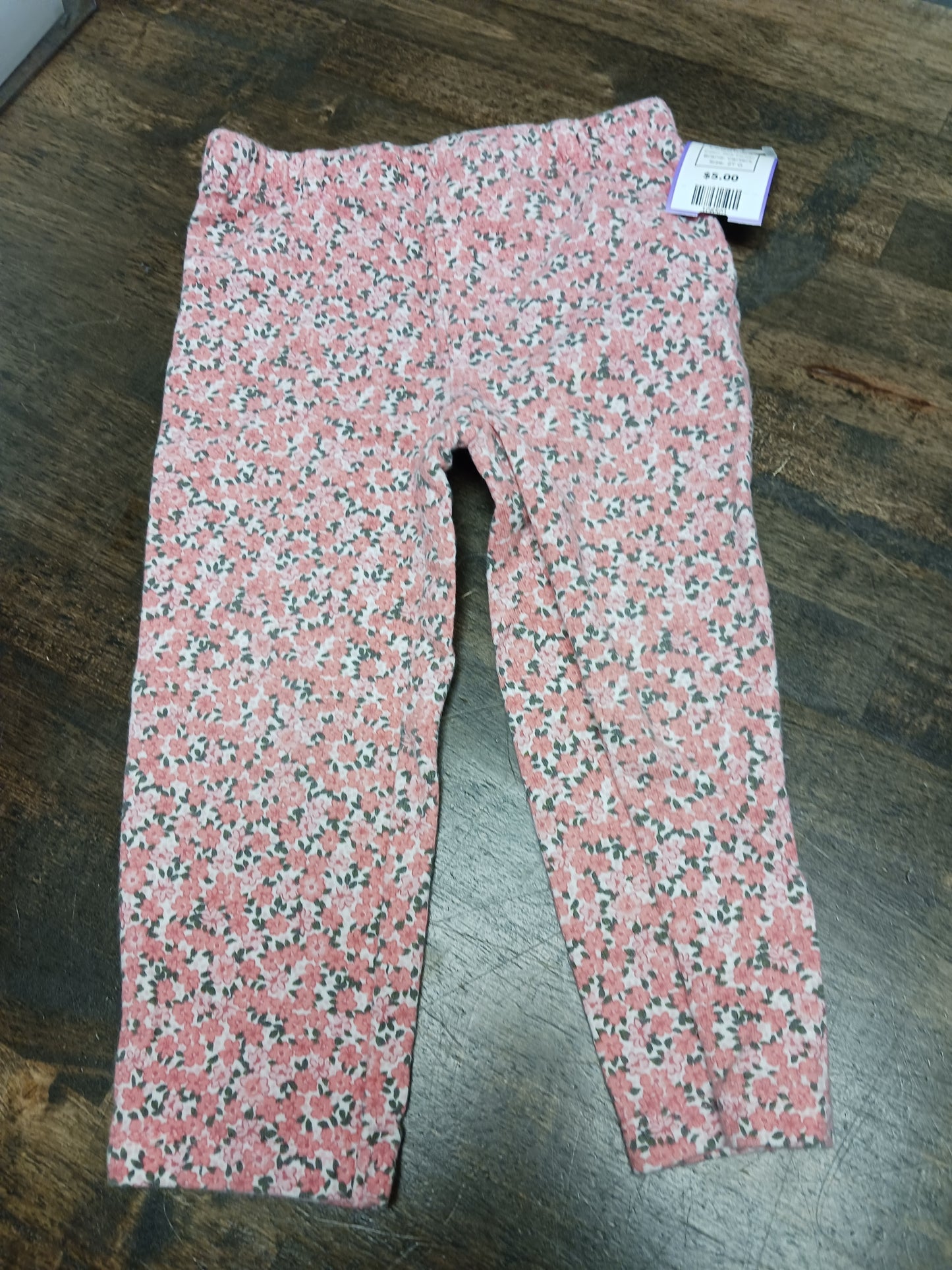Pink Flower Carters Leggings, 2T G