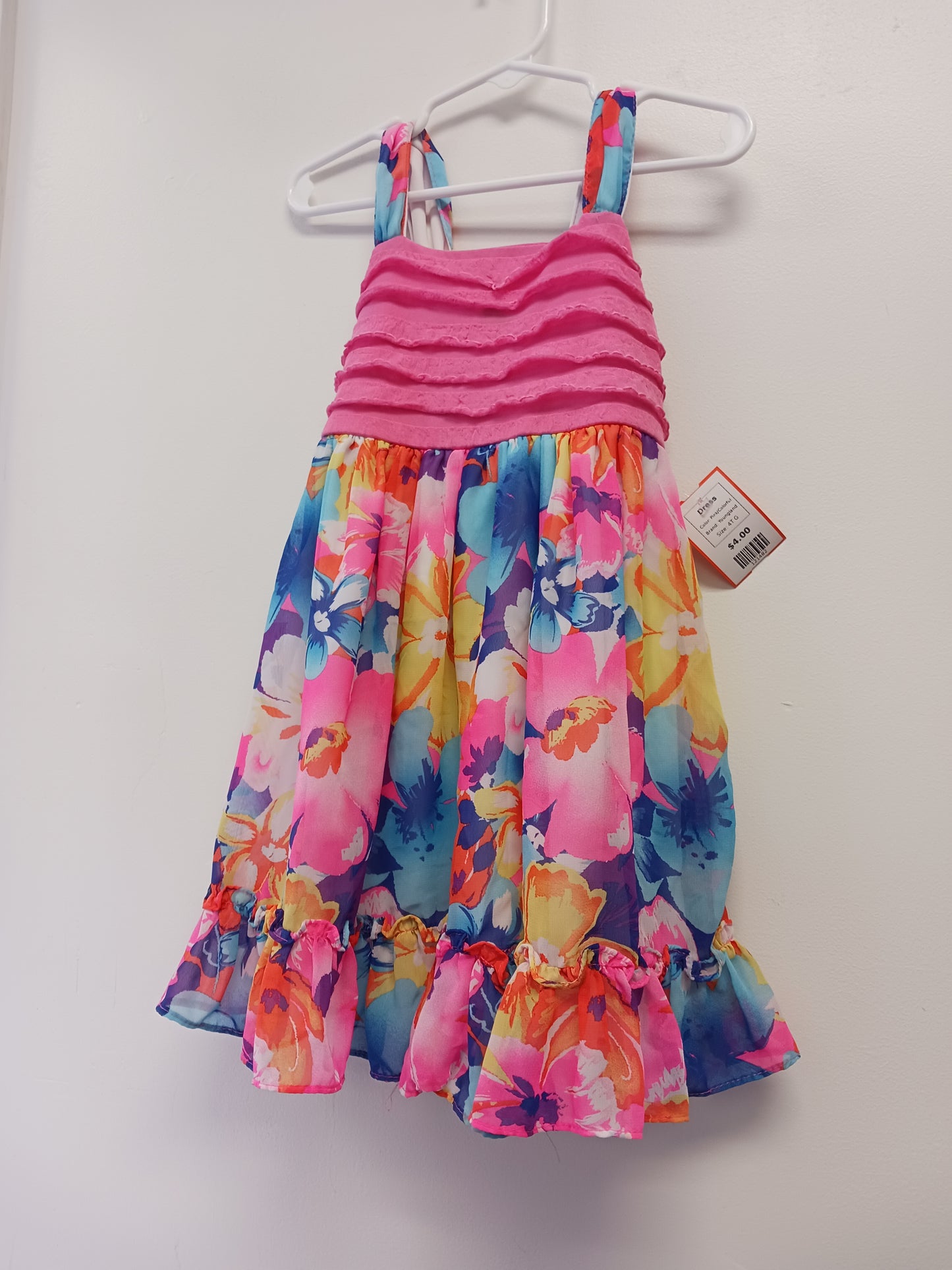 Pink/Colorful Youngland Dress, 4T G