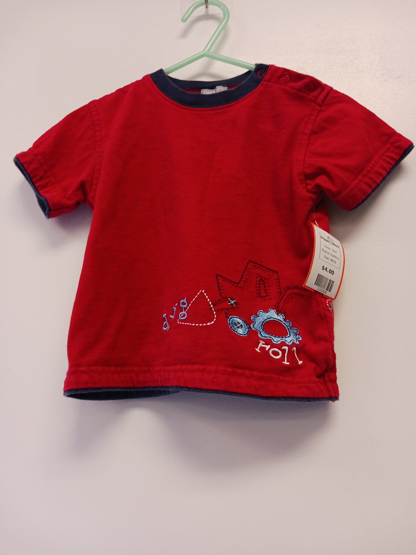 Red Carters Digger Tshirt, 9M B