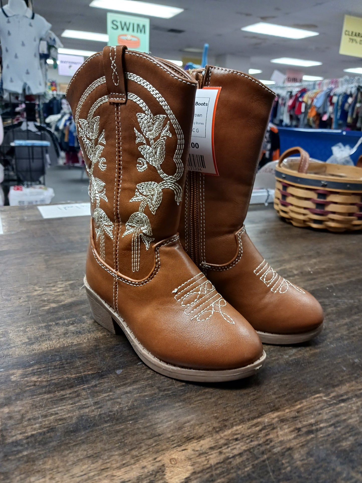 Brown Stepping Stones Cowgirl Boots, 6C G