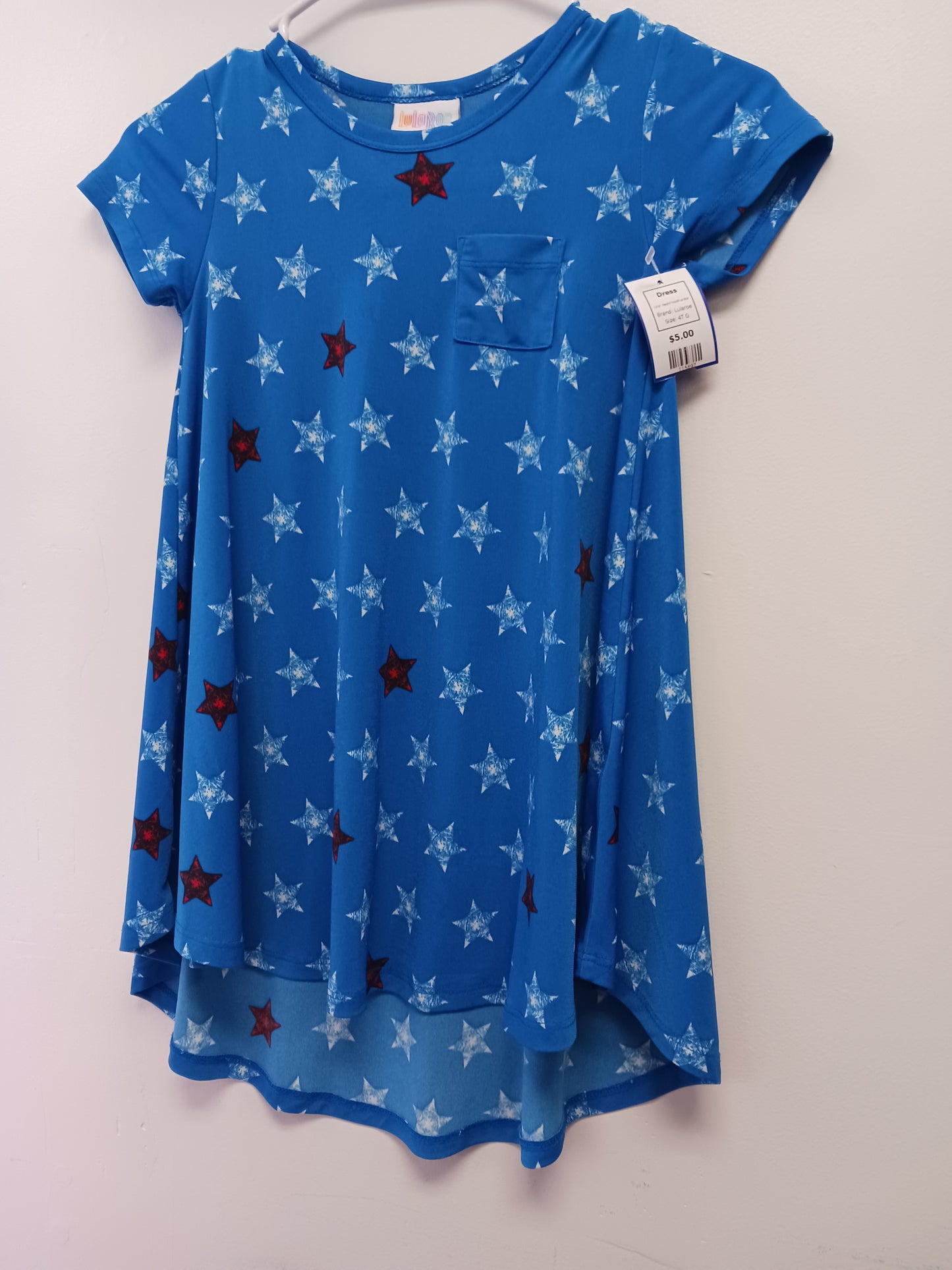 Red/White/Blue Star Lularoe Dress, 4T G