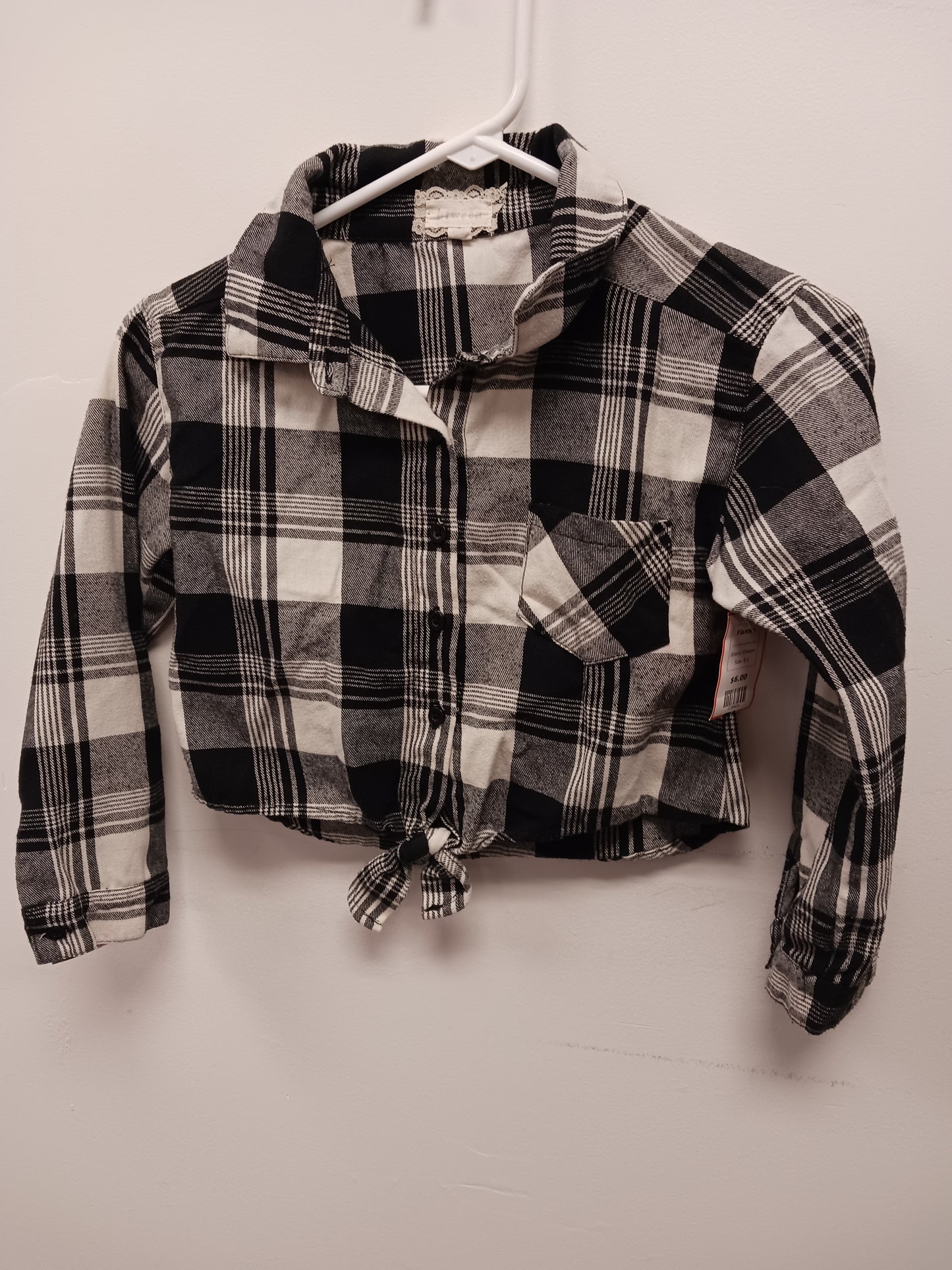 Black/White Plaid Btween Flannel, 8 G