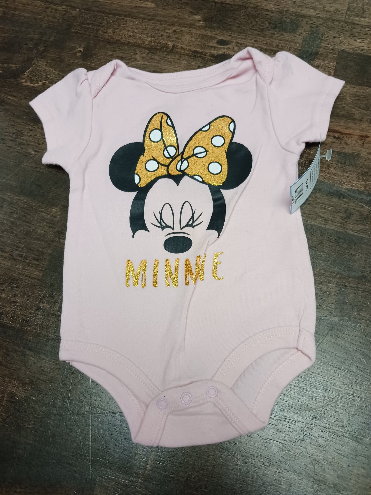 Pink Minnie Onesie, 6/9M G