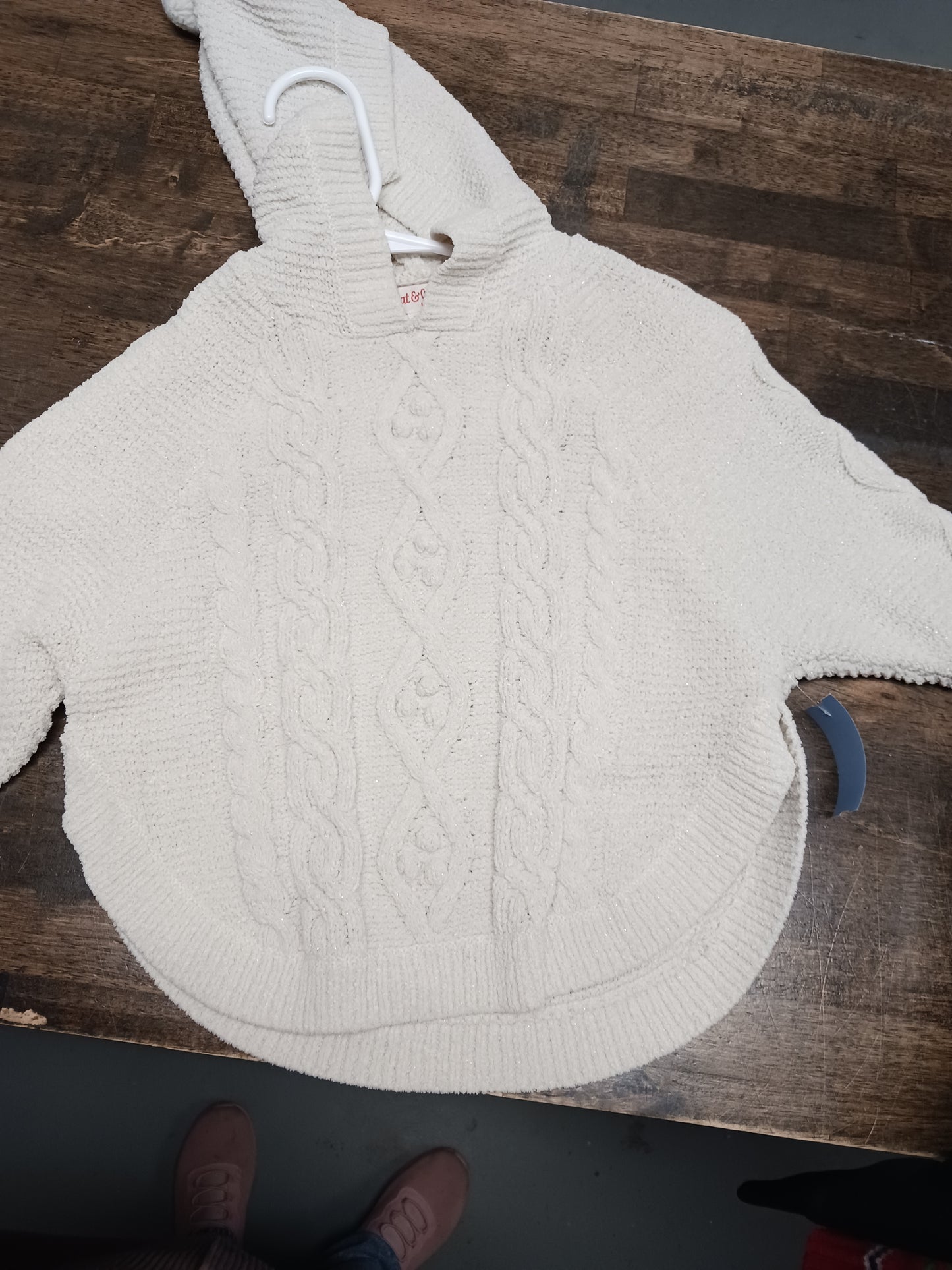 Cream Cat & Jack Hooded Sweater, 2T G