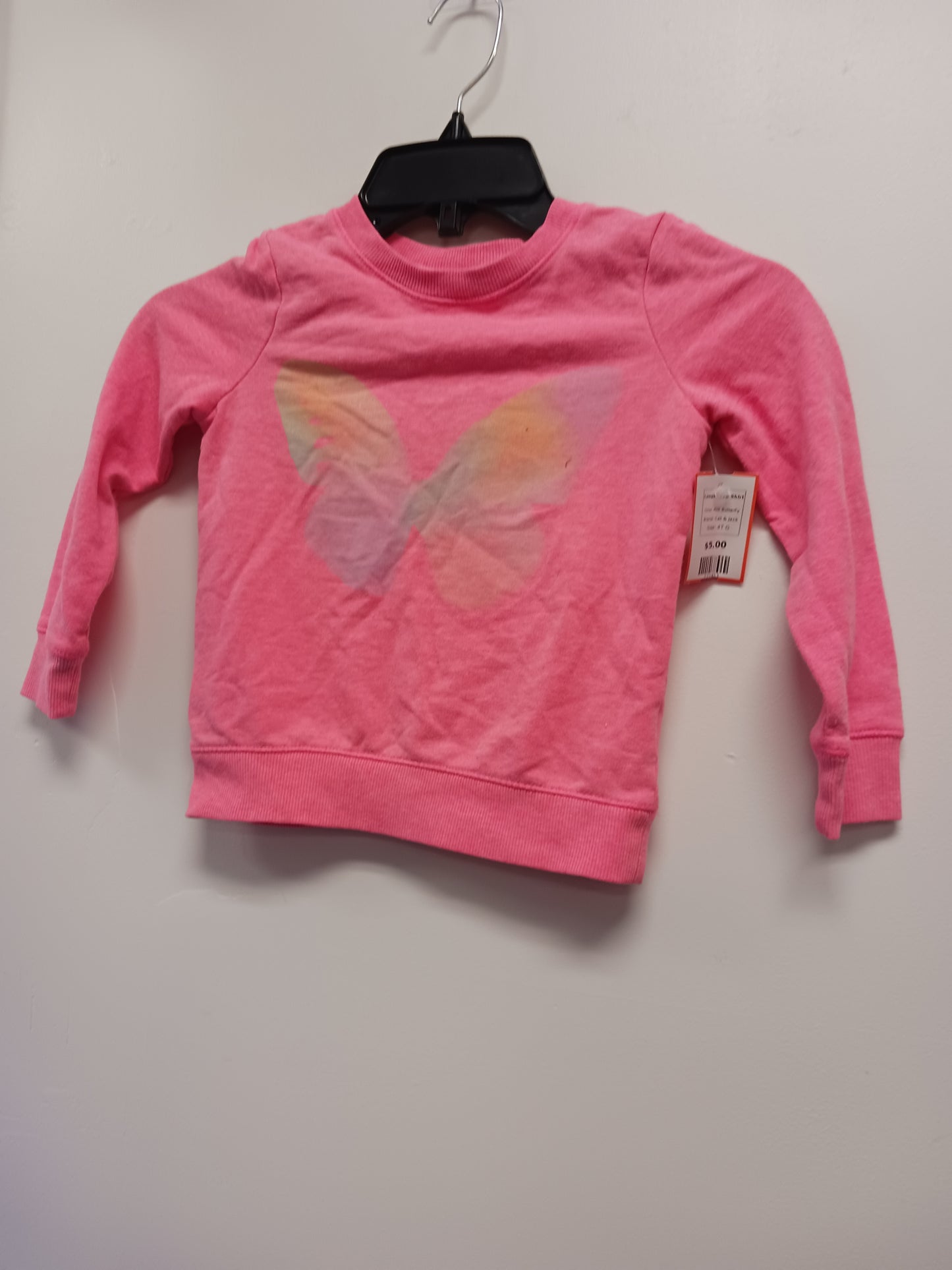 Pink Butterfly Cat & Jack Longsleeve Shirt, 4T G
