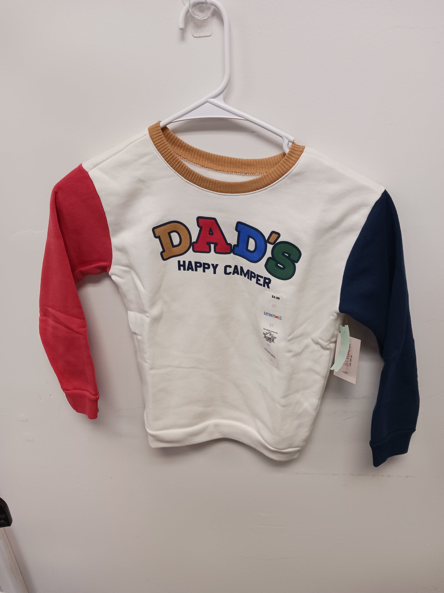 beige/red/blue Garanimals Happy Camper Sweatshirt, 5T B