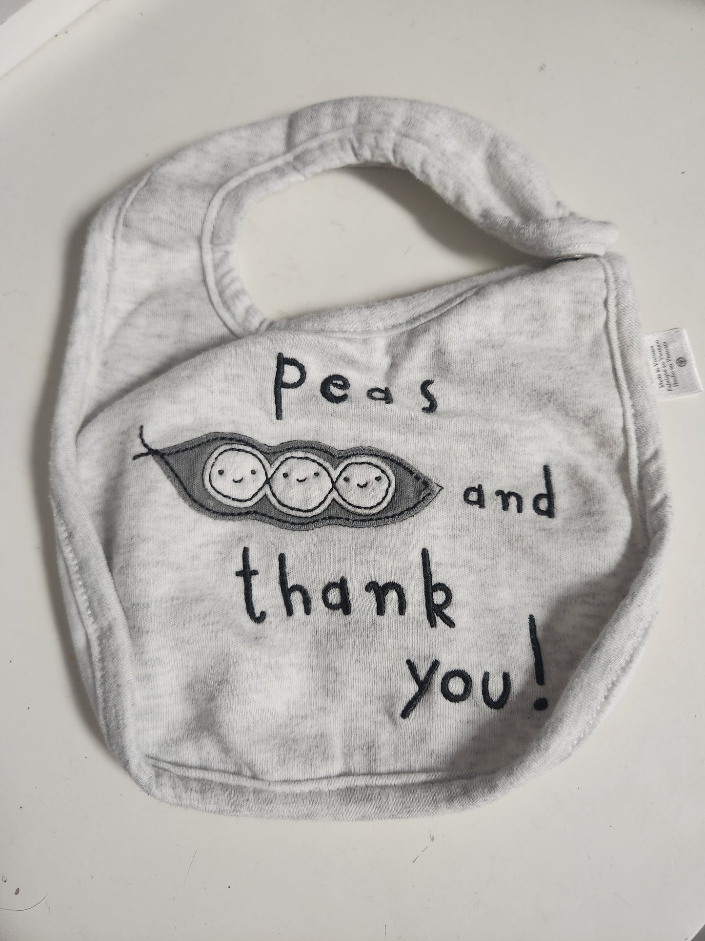 Grey Peas And Thank You! Carters Bib