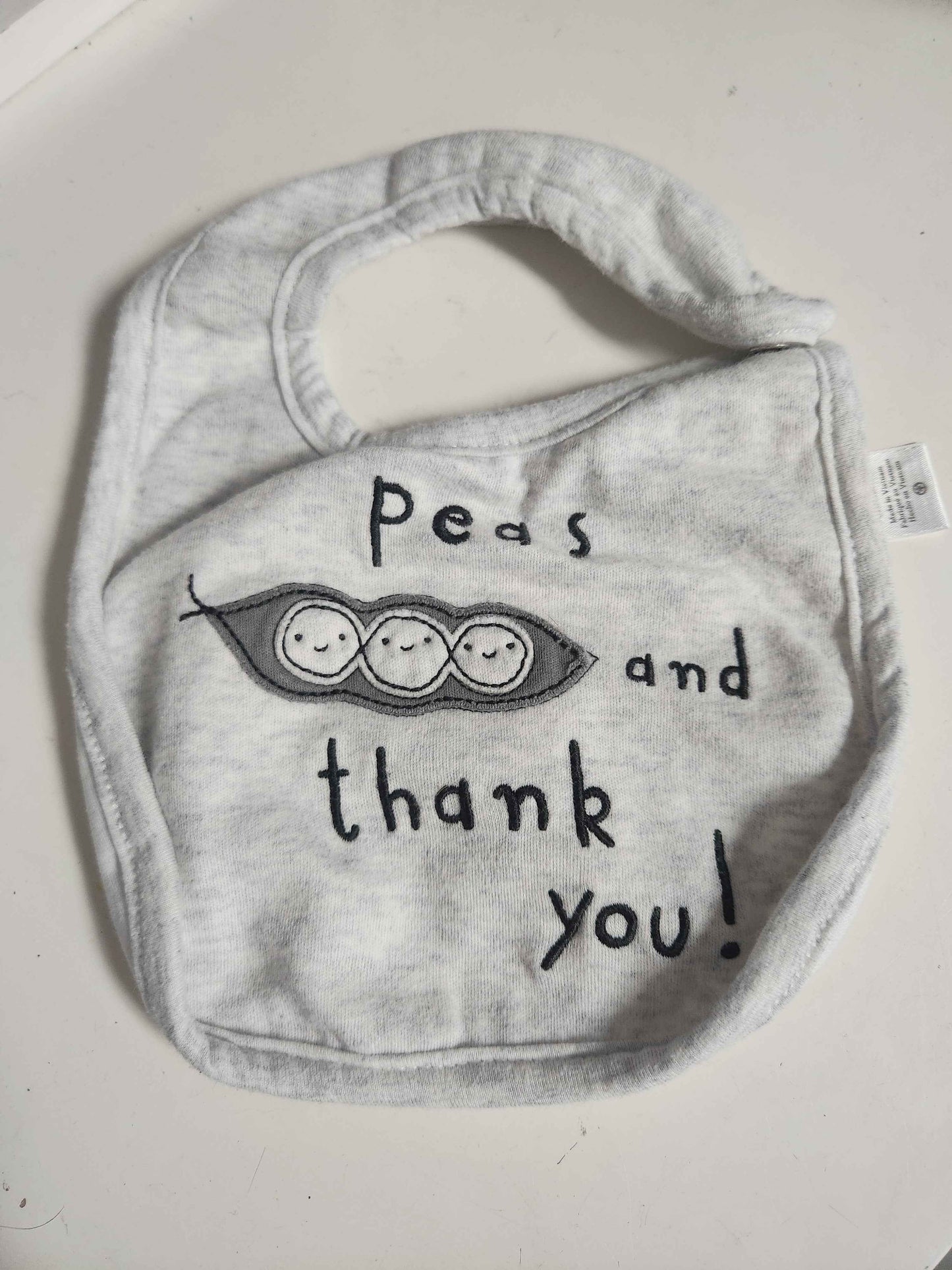 Grey Peas And Thank You! Carters Bib