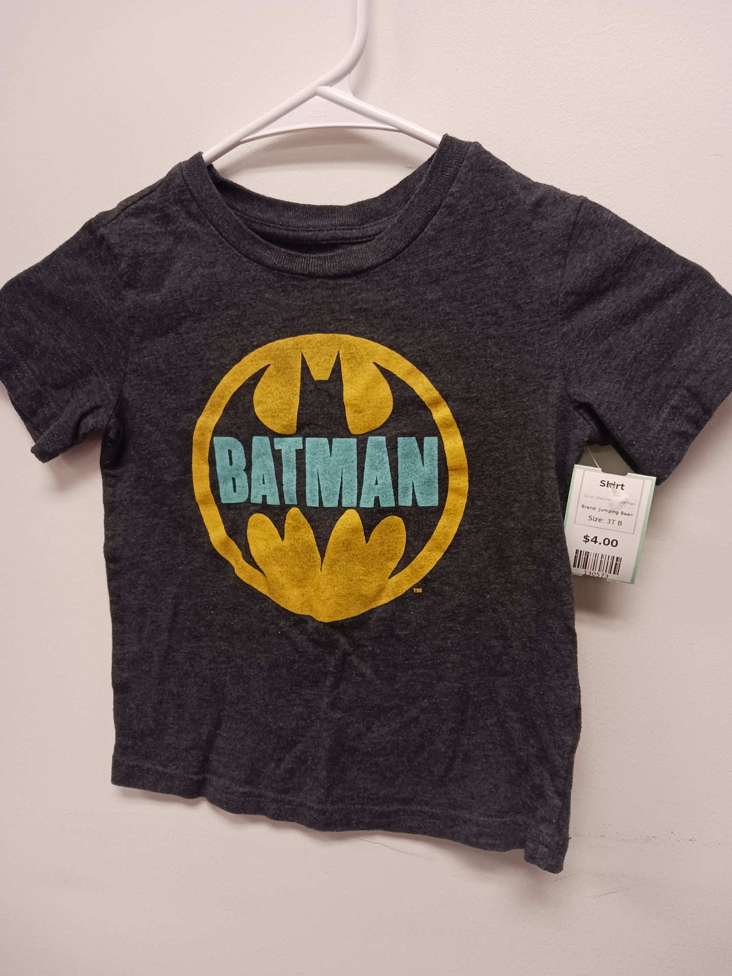 Grey/Yellow Batman Jumping Bean Shirt, 3T B