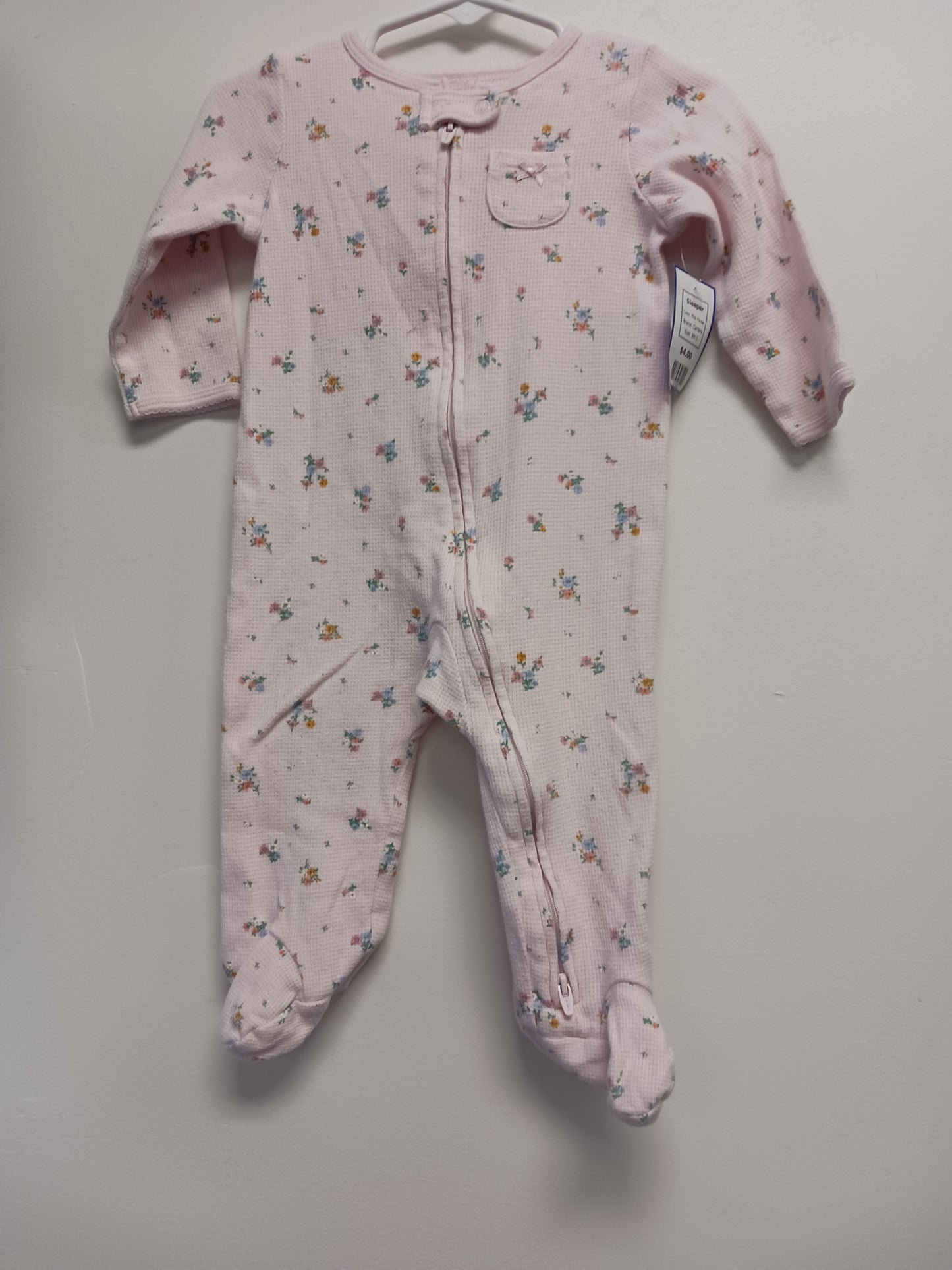 Pink Flower Carters Sleeper, 9M G