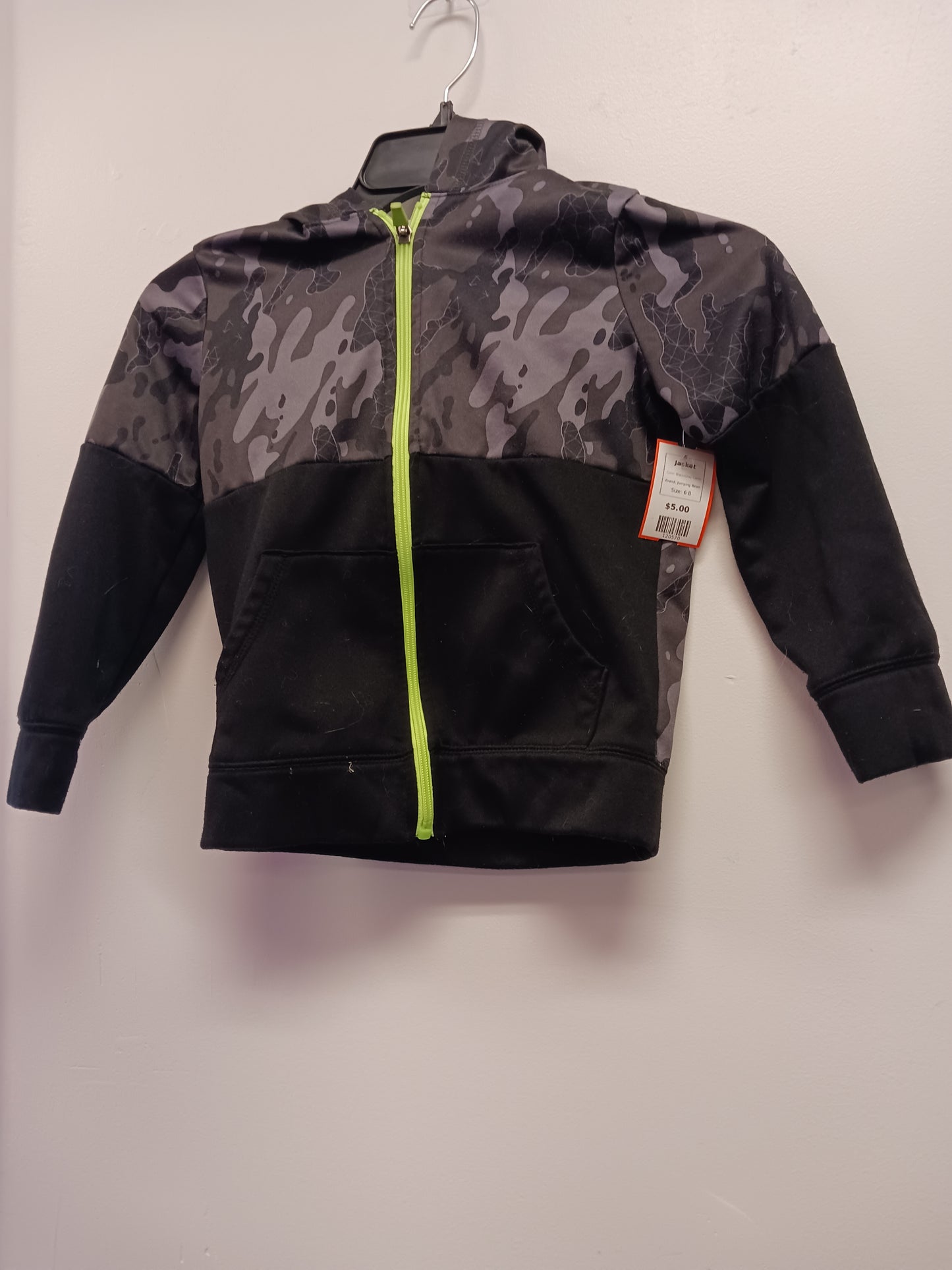 Black/Grey Camo Jumping Bean Jacket, 6 B