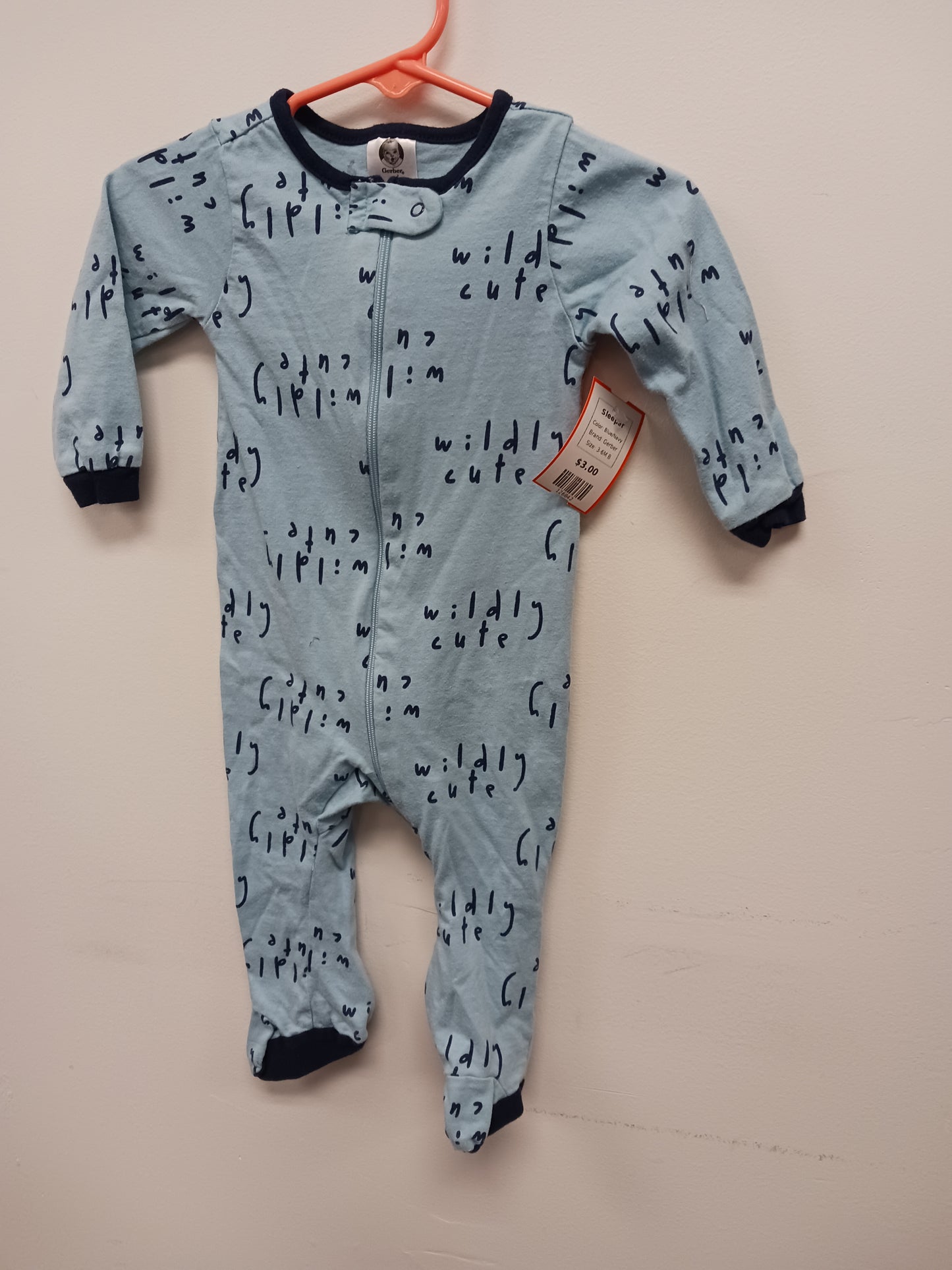 Blue/Navy Gerber Sleeper, 3-6M B