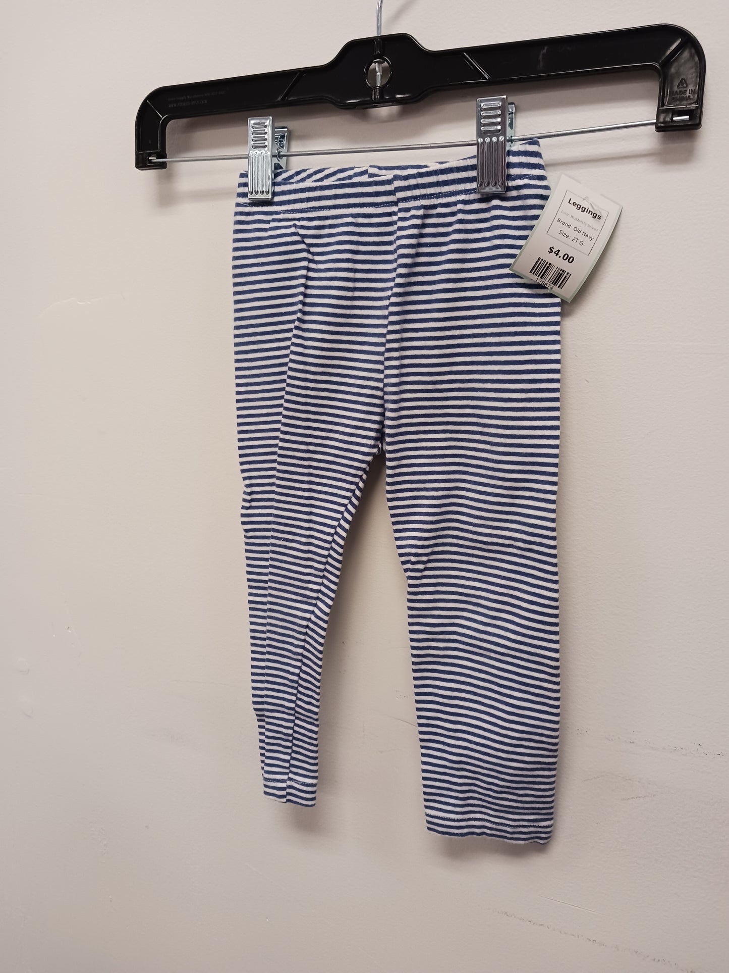 Blue/White Striped Old Navy Leggings, 2T G