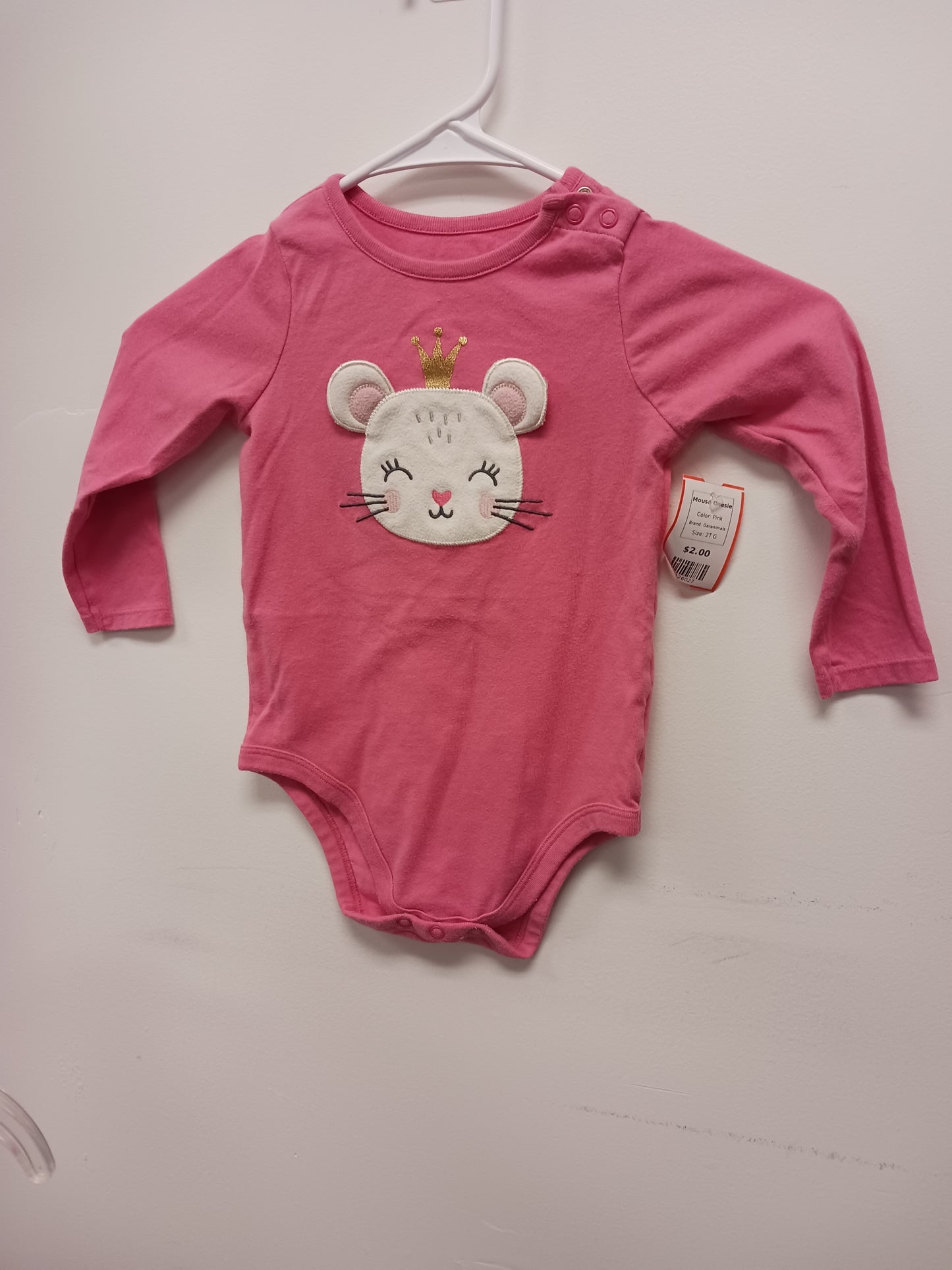 Pink Garanimals Mouse Onesie, 2T G