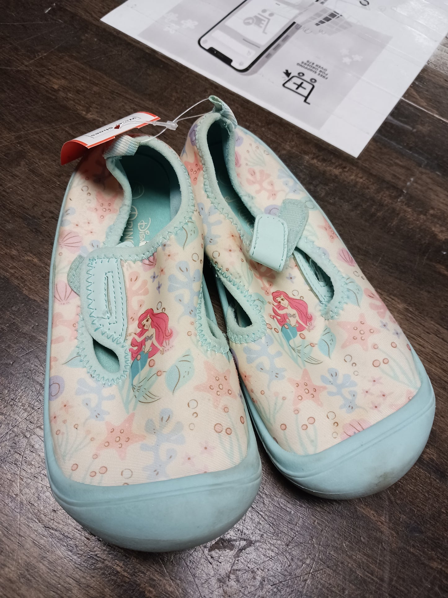 Blue/White Ariel DIsney Water Shoes, 13/1Y G