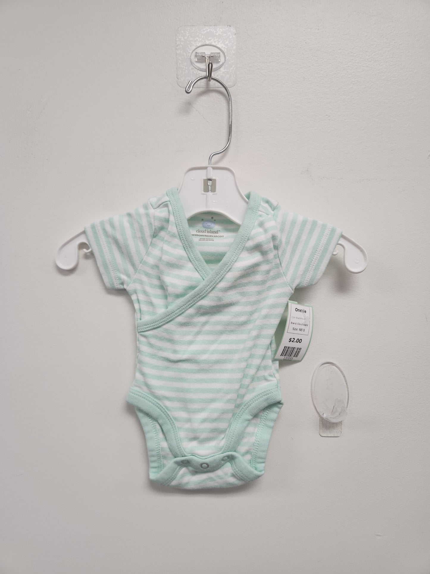 Blue/White Striped Cloud Island Onesie, NB B