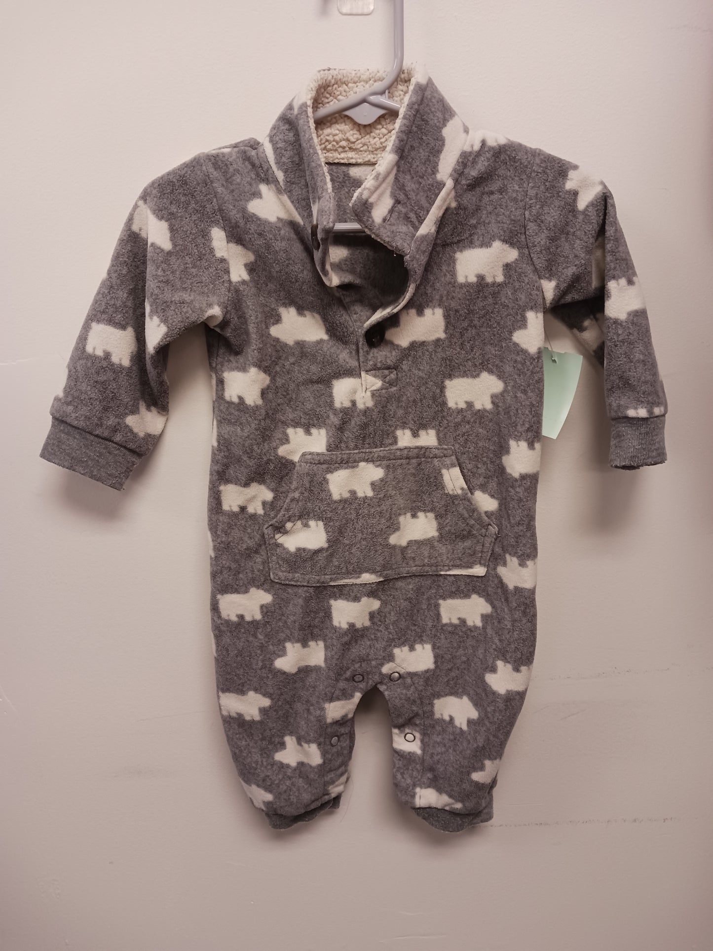 Grey/White Bear Carters Pant One Piece, 6M B