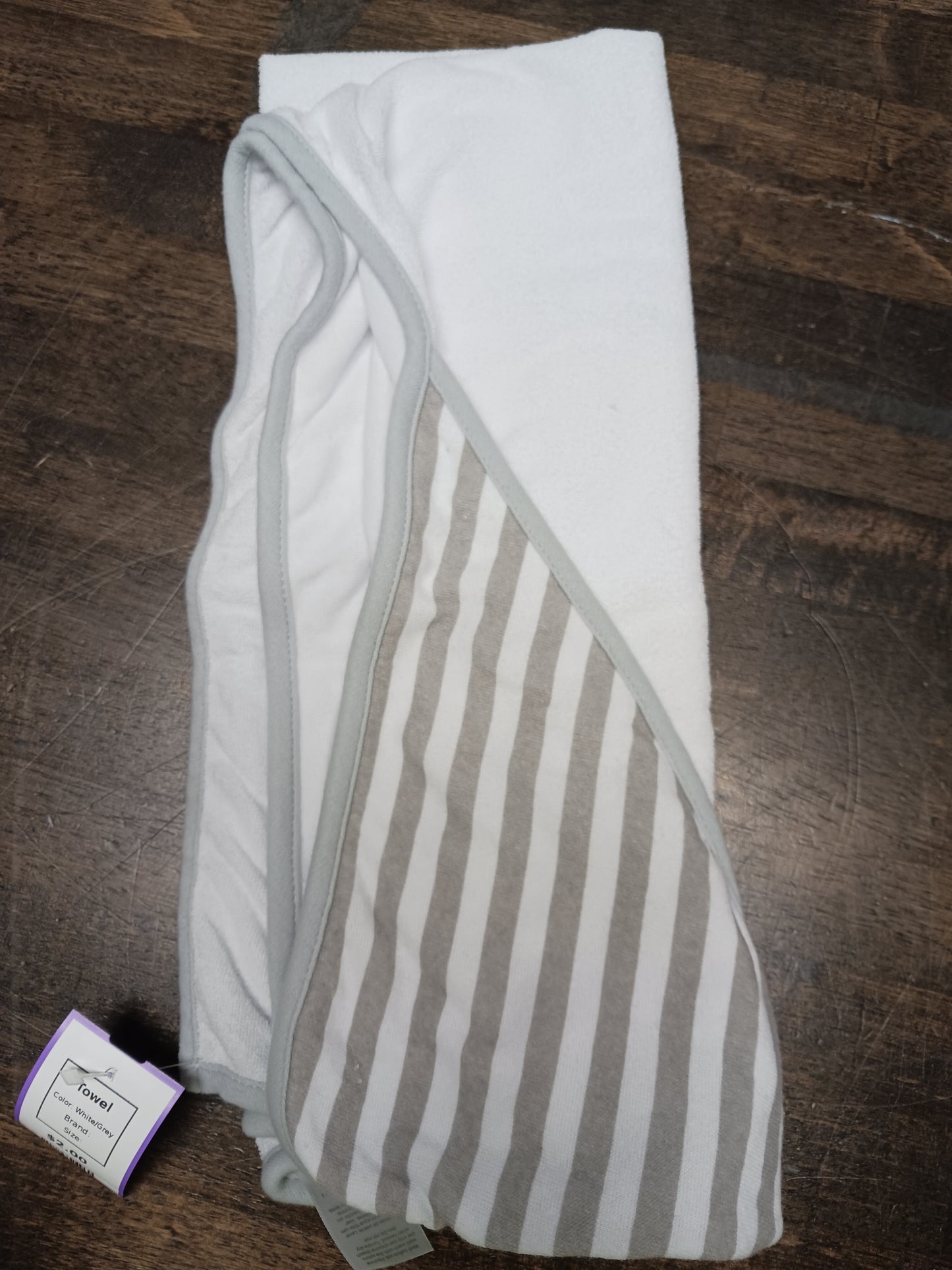White/Grey Towel