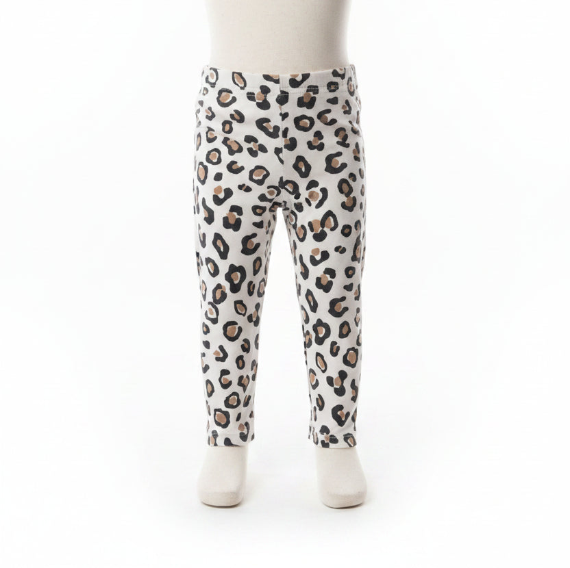 White/Brown Cheetah Jumping Bean Leggings, 6M G