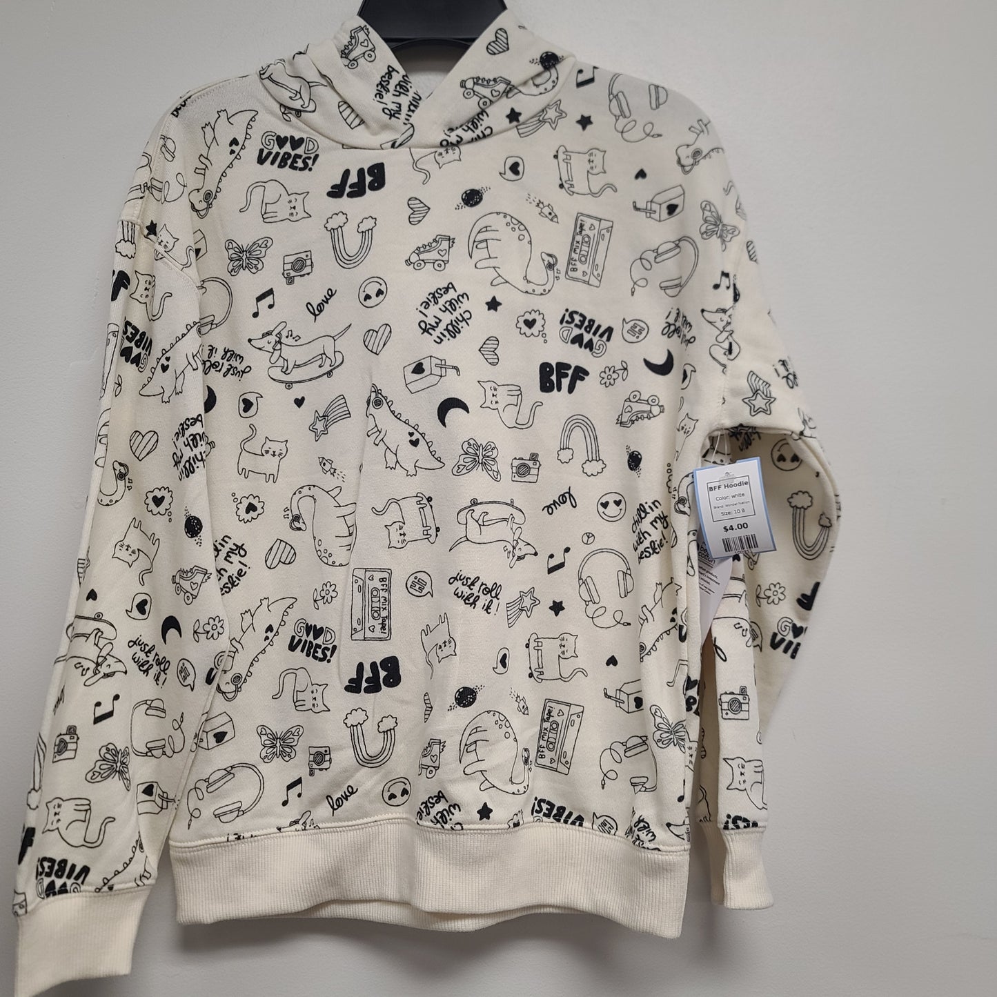 white Wonder Nation BFF Hoodie, 10 B