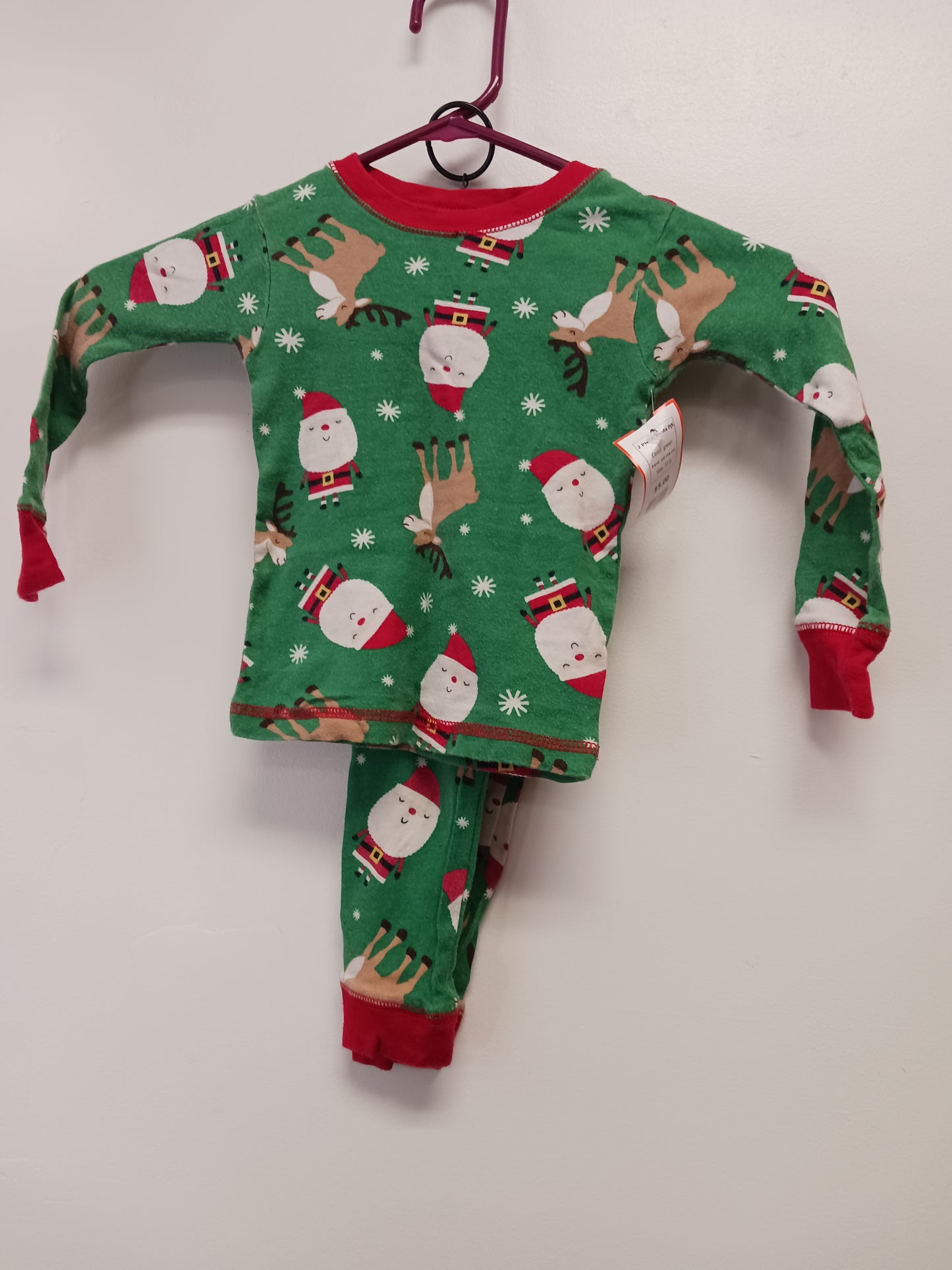 green just one you 2 Piece Santa PJS, 3T B