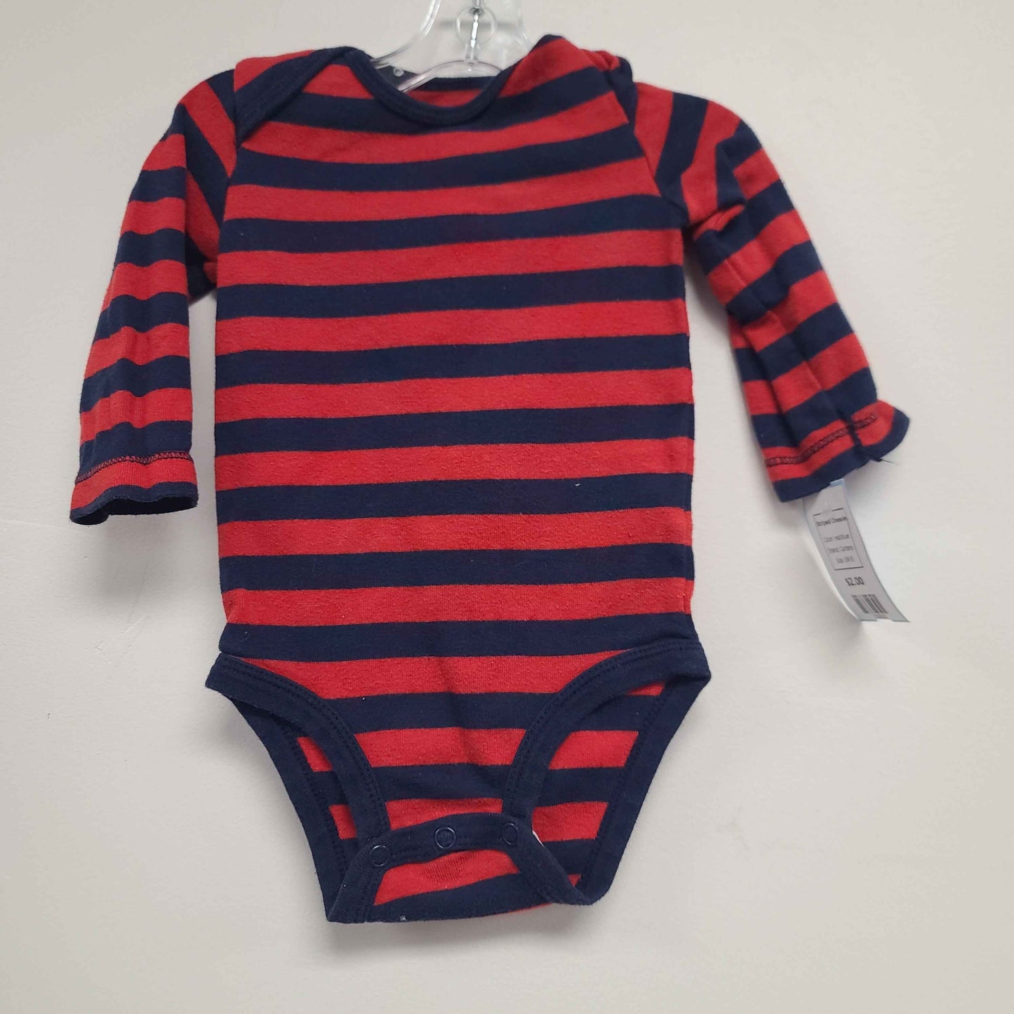 red/blue Carters Striped Onesie, 6M B