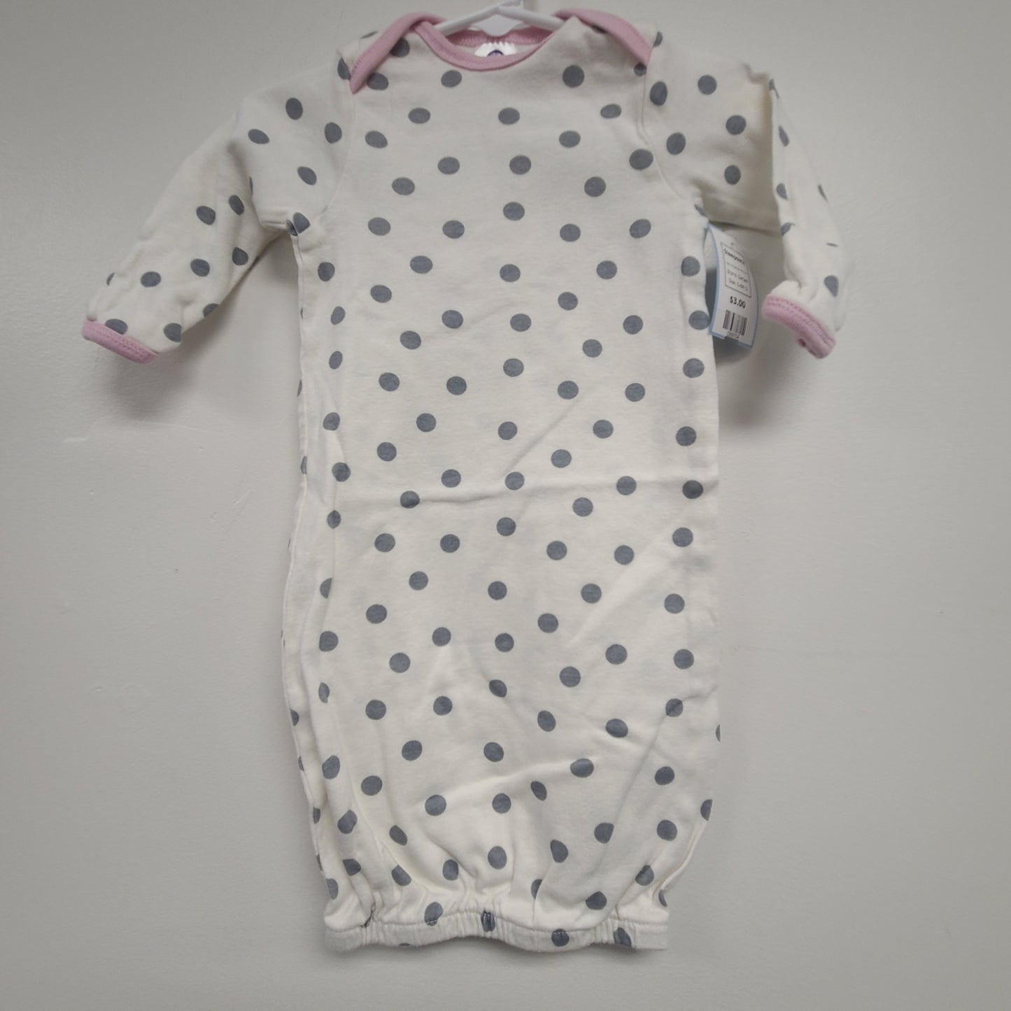 White/Grey Polka Dot Gerber Sleepsack, 0-6M G