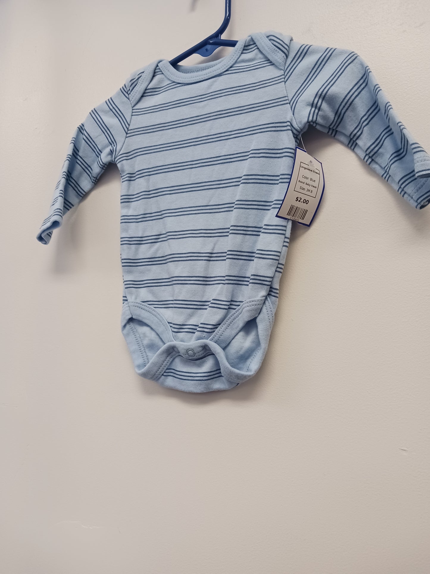 Blue Baby Views Longsleeve Onesie, 3M B
