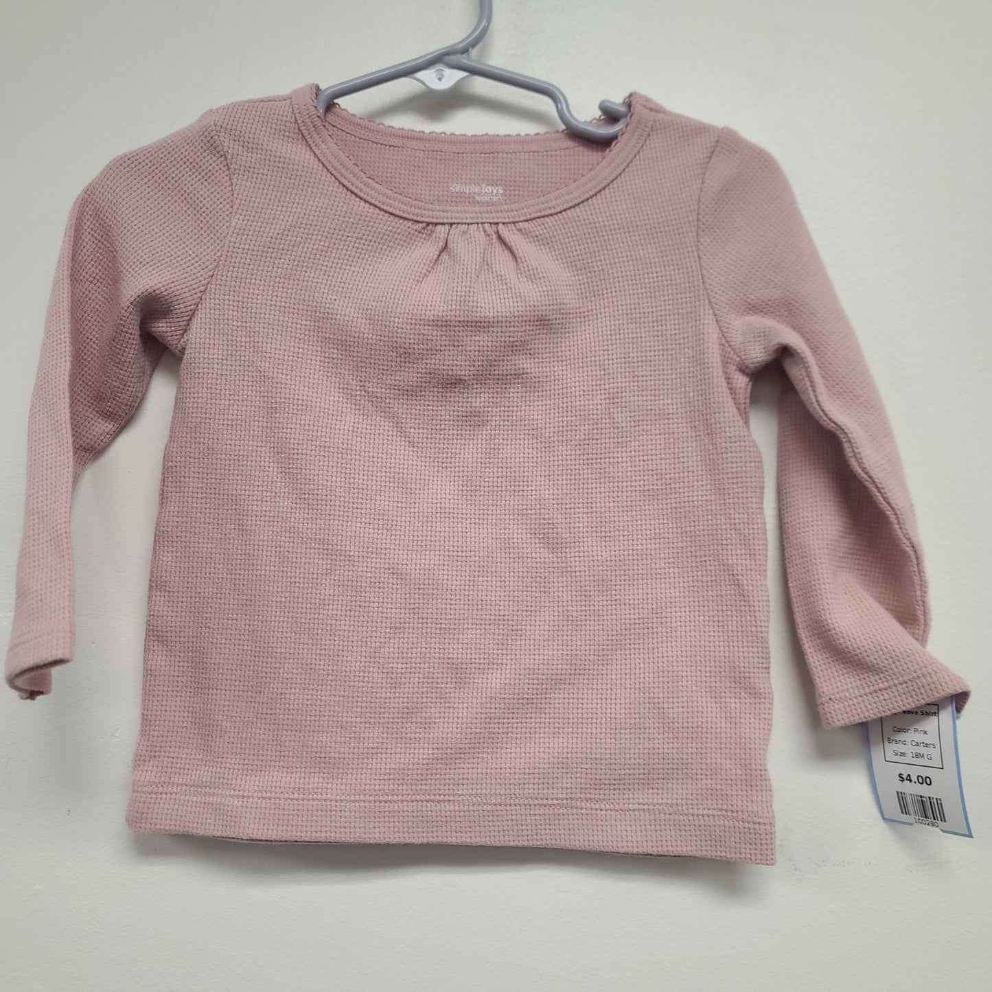 Pink Carters Longsleeve Shirt, 18M G
