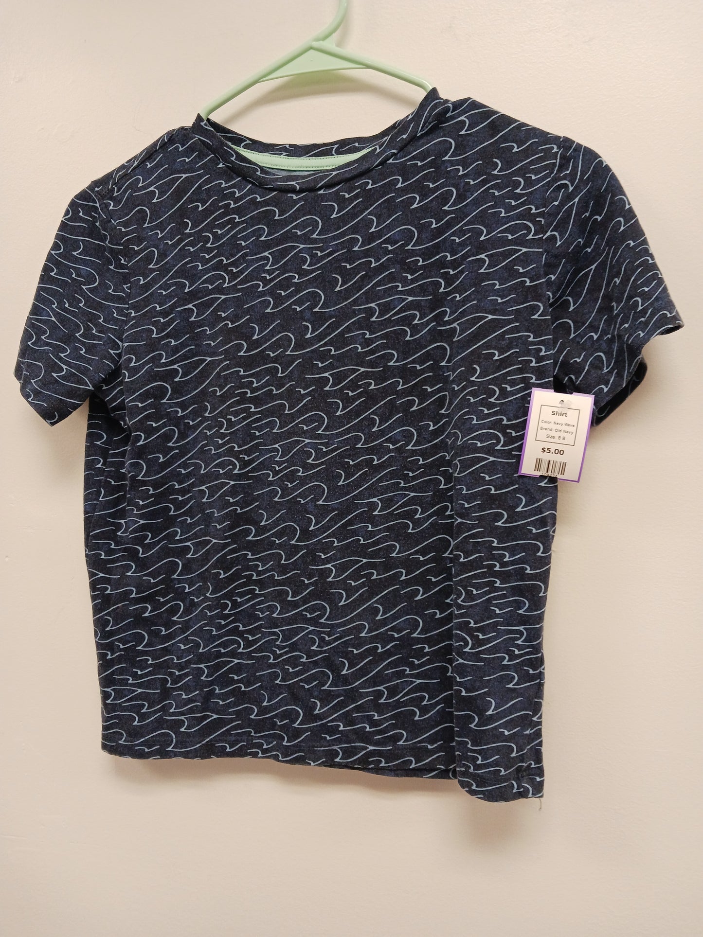 Navy Wave Old Navy Shirt, 8 B