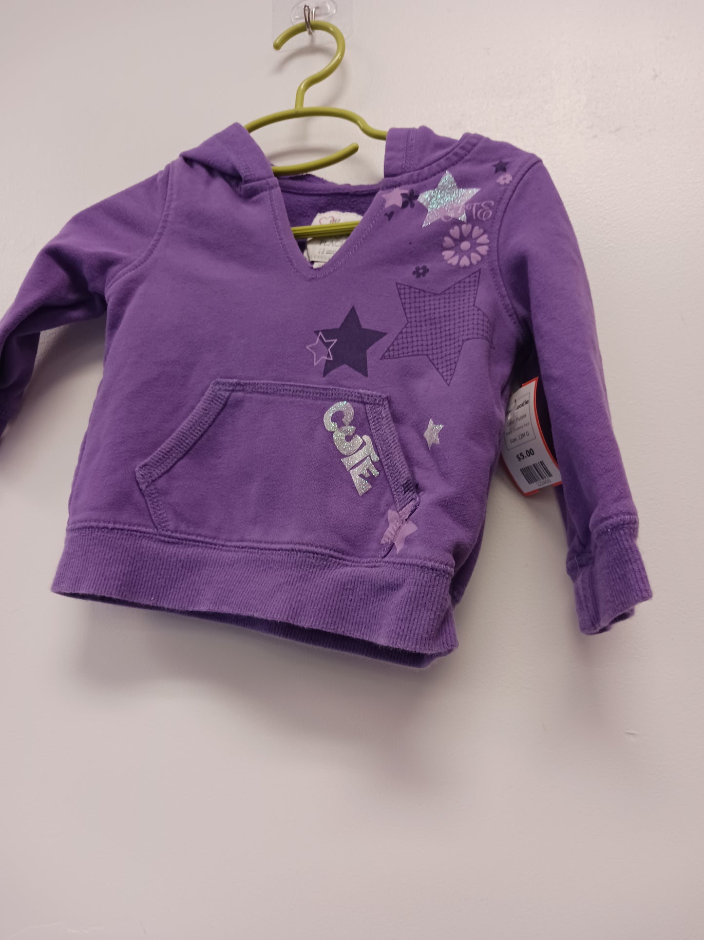Purple Childrens Place Star Hoodie, 12M G