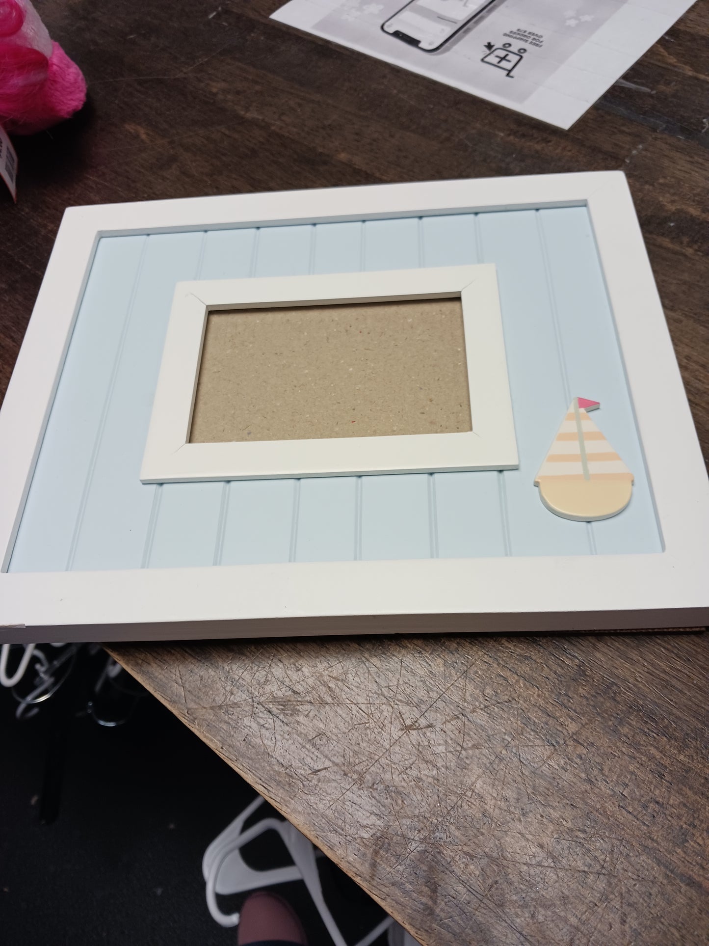 blue/white Sailboat Picture Frame