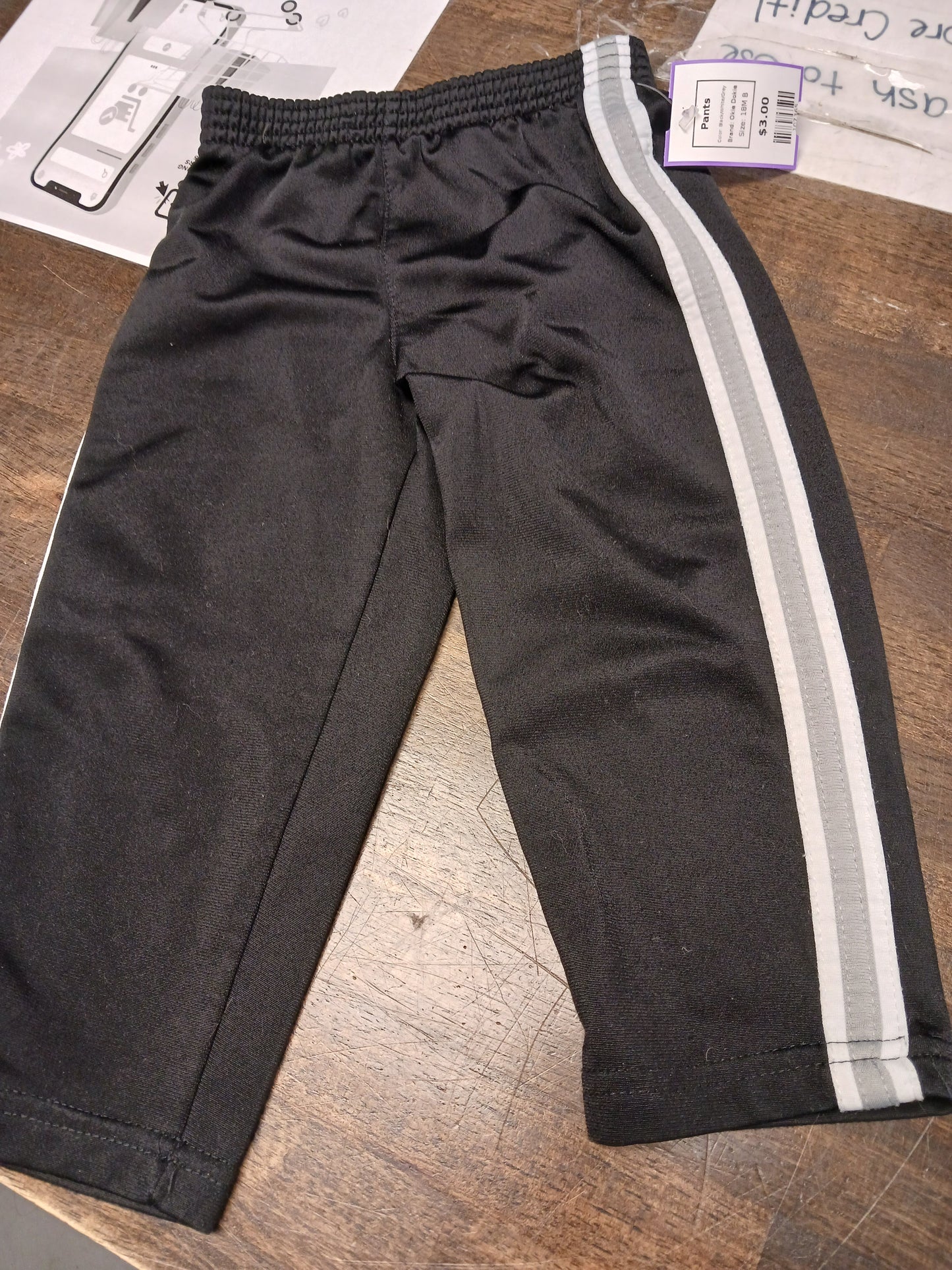 Black/White/Grey Okie Dokie Pants, 18M B