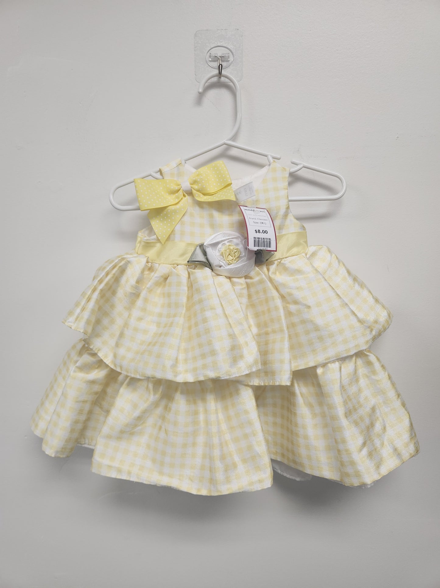 Yellow/White Plaid Cherokee Holiday Dress, 6M G