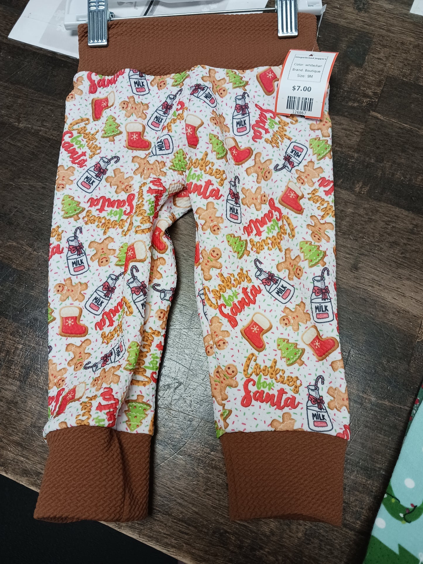 white/tan Boutique Gingerbread Joggers, 9M